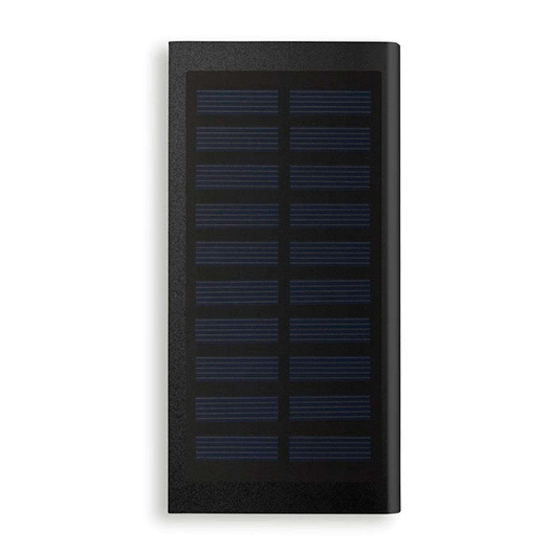 SOLAR POWERFLAT, Павербанк на сонячній батареї, 8000 mAh - Чорний