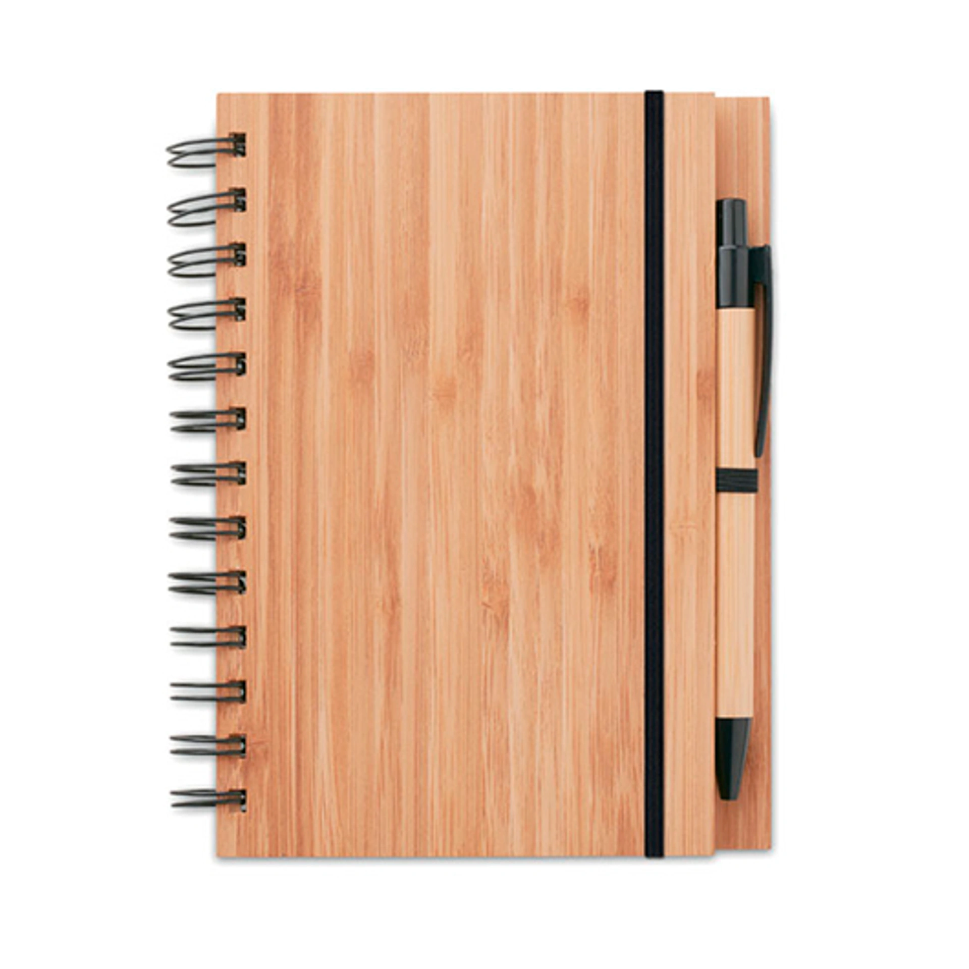 BAMBLOC, Записник А5 з бамбуковою обкладинкою та ручкою, 70 арк - Pantone NATURAL