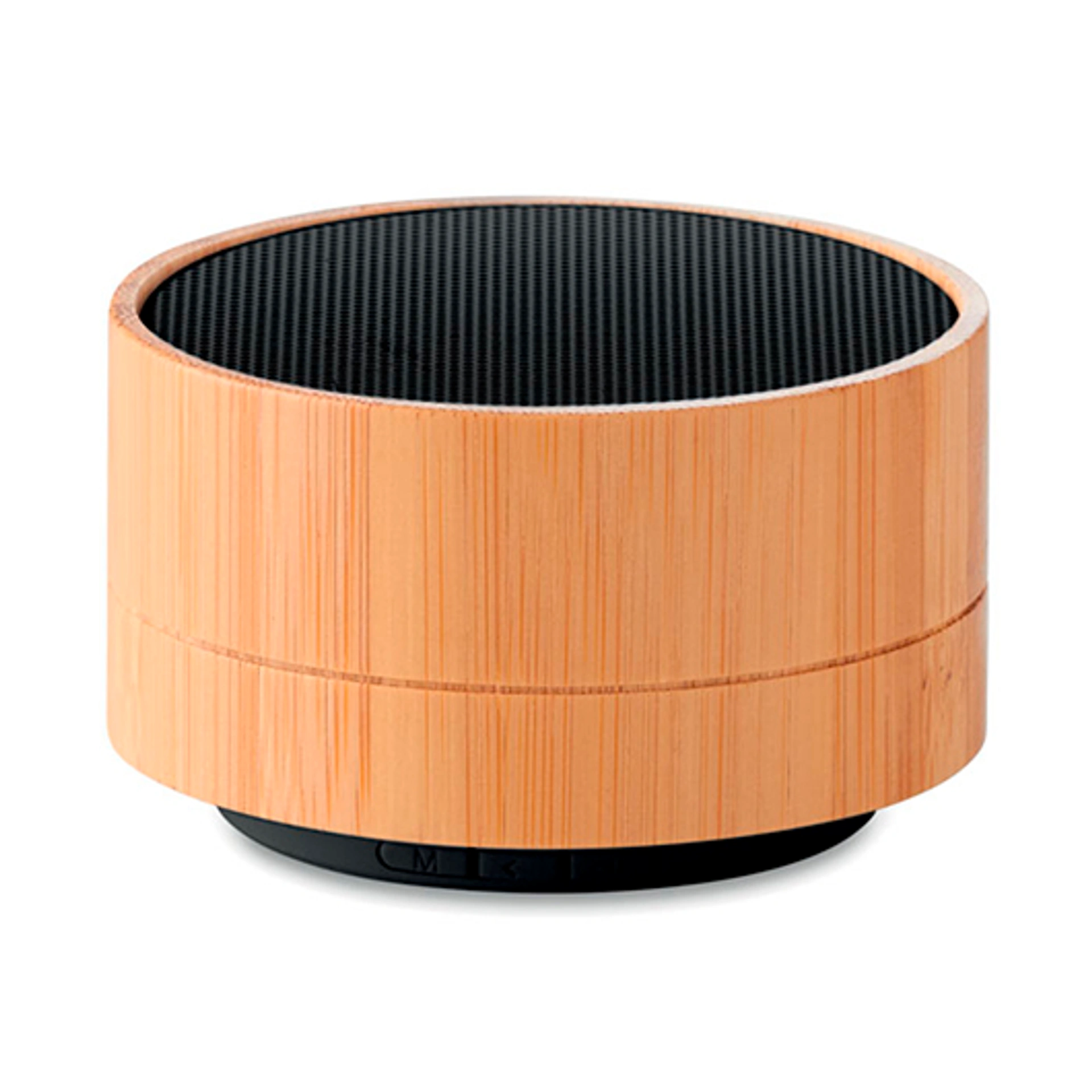 SOUND BAMBOO, Бамбукова бездротова колонка 3W, Ø7×4, 3 см - Чорний