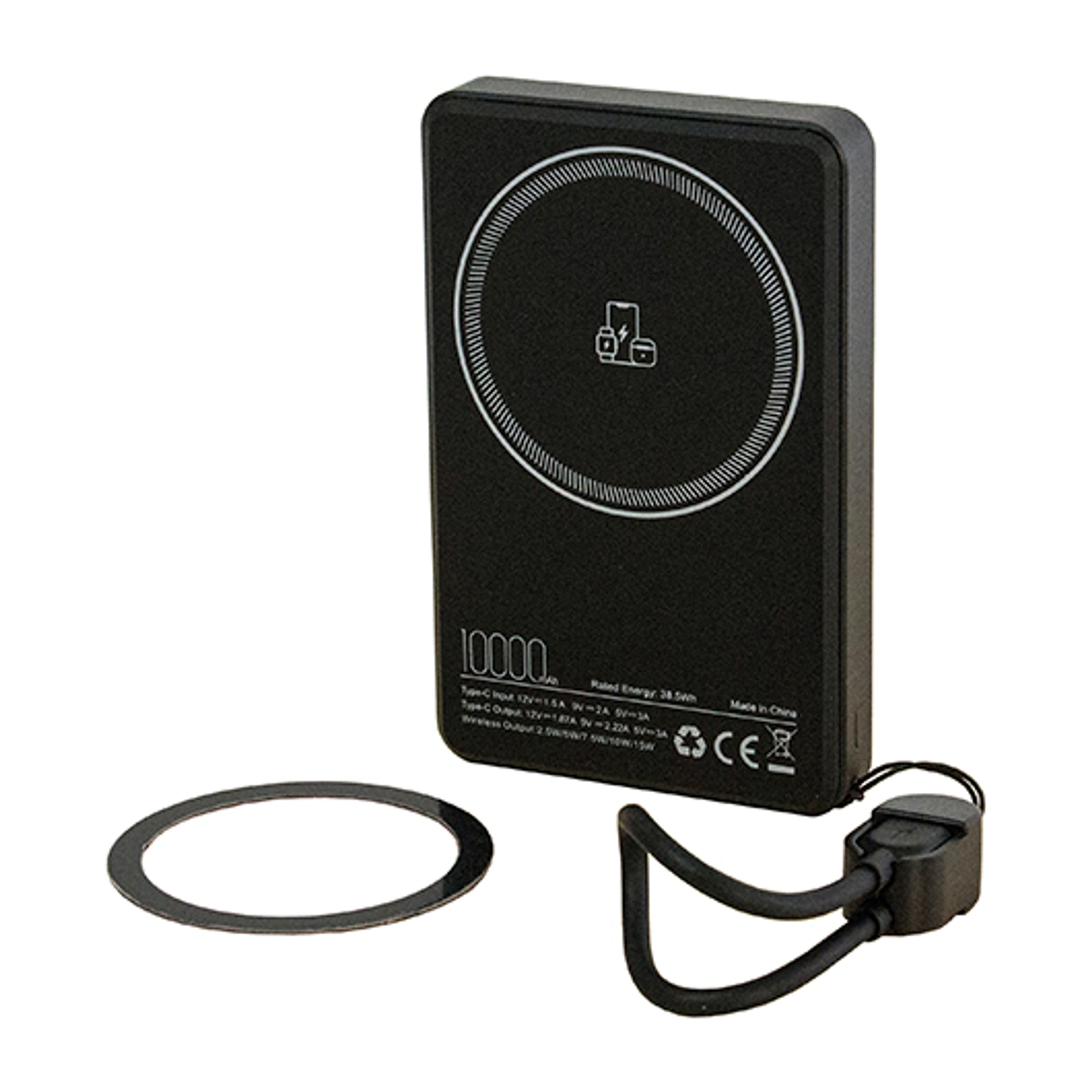 THOR, Зарядний пристрій 3 в 1, 10000 mAh/15W - Чорний