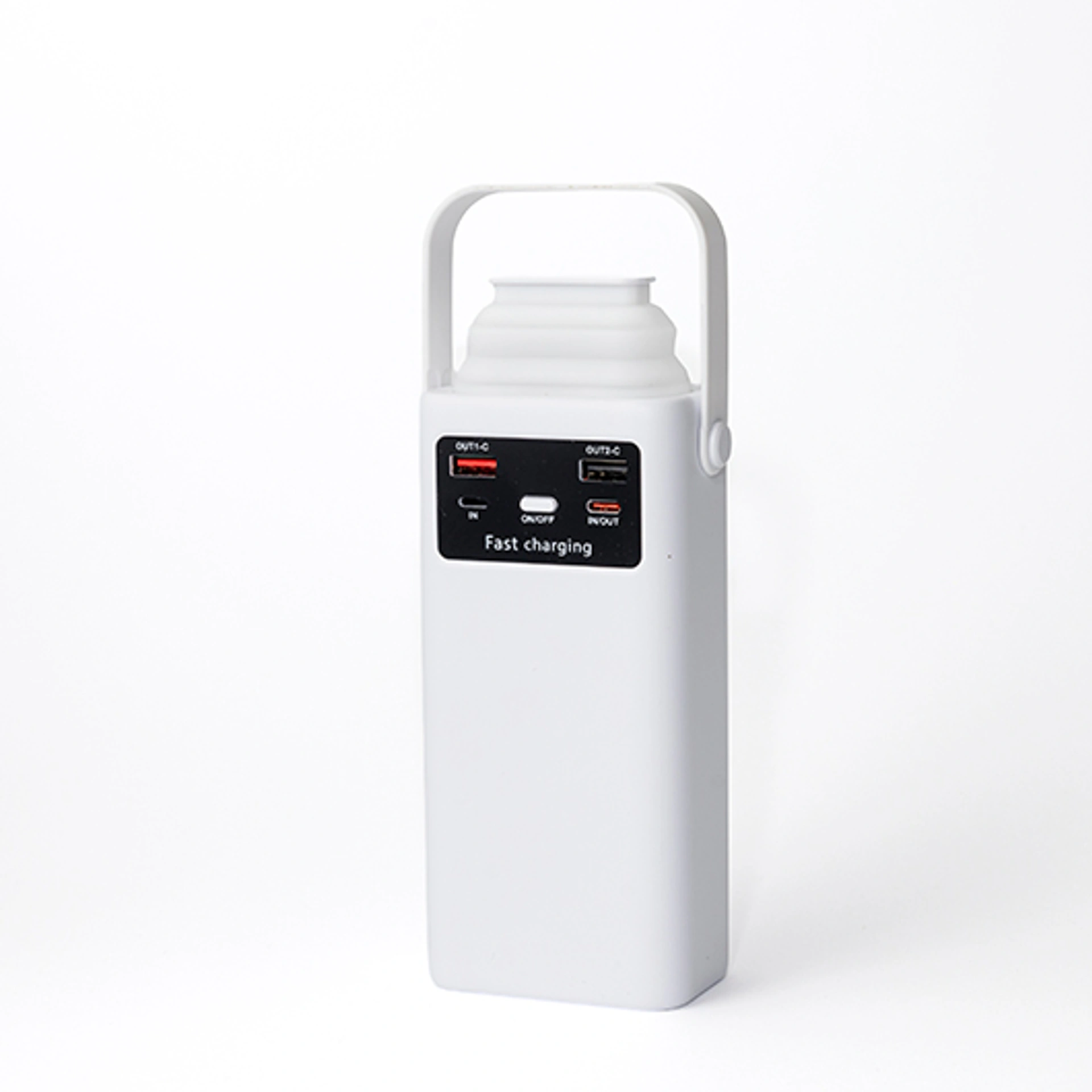 30,000mAh/111Wh Power Bank with LED Flashlight, Built-in Cables, and Fast PD22 Charging (5W), by TELEMAK - White