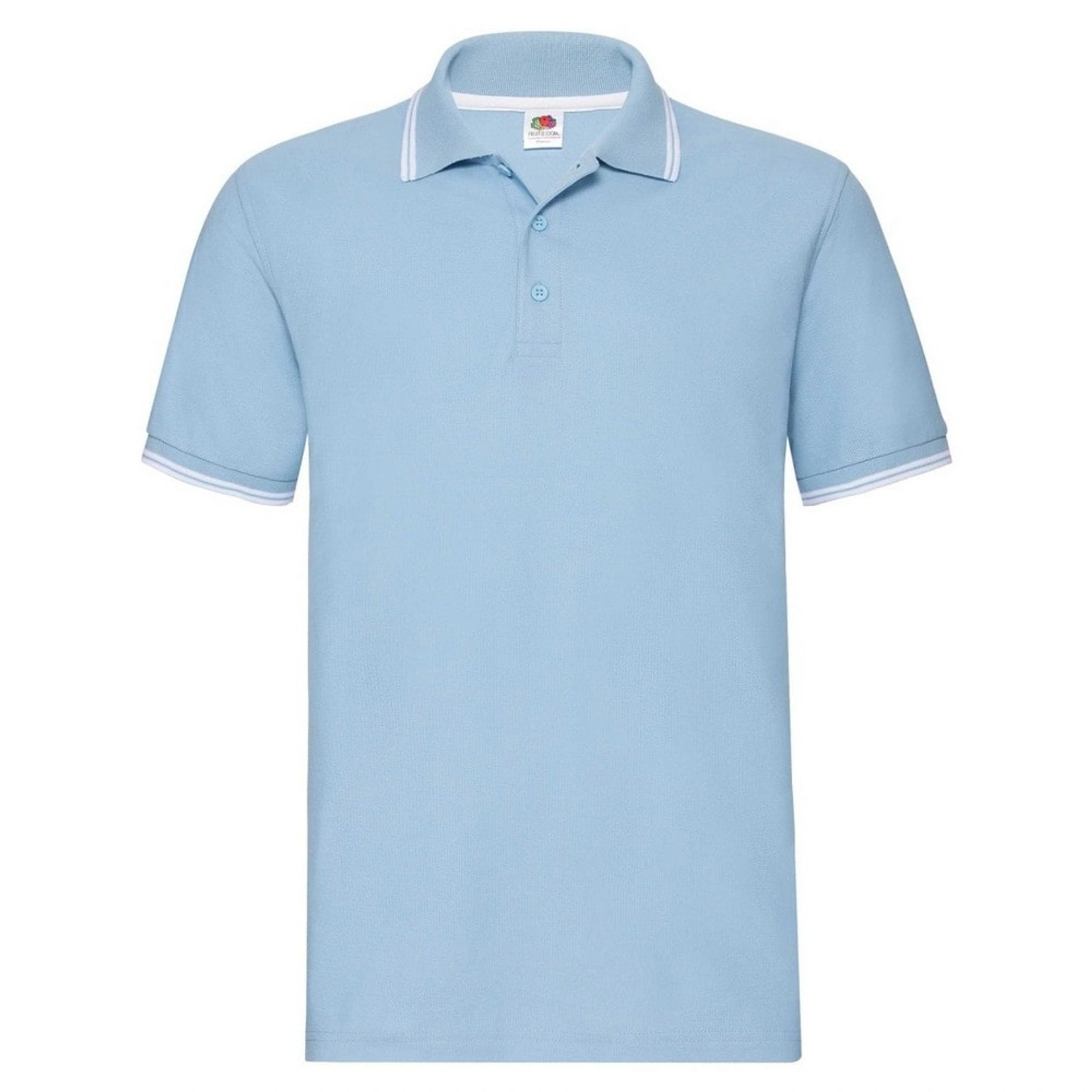 Теніска 'Premium Tipped Polo' (Fruit of the Loom) - Блакитний