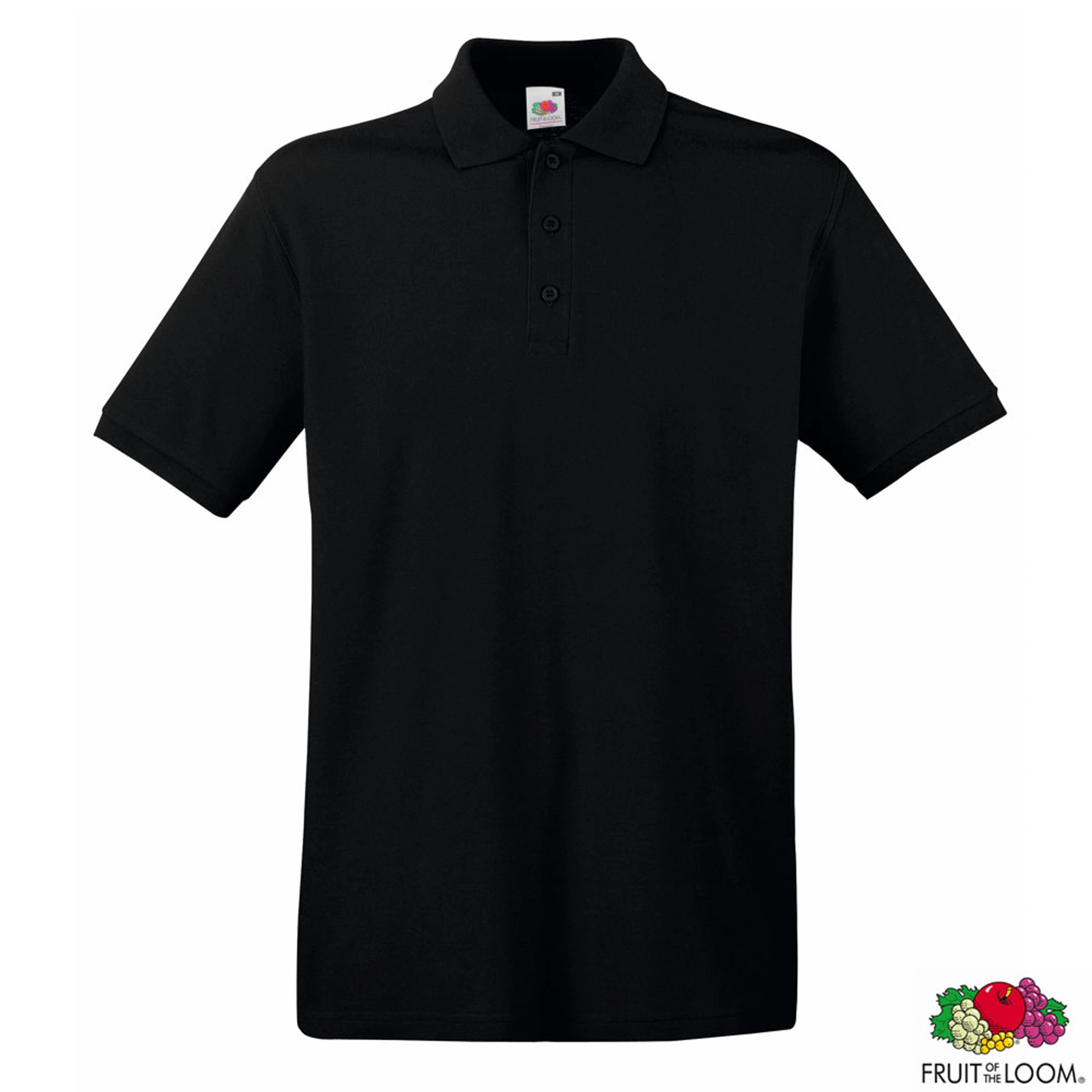 Теніска 'Premium Polo' (Fruit of the Loom) - Чорний / 2XL