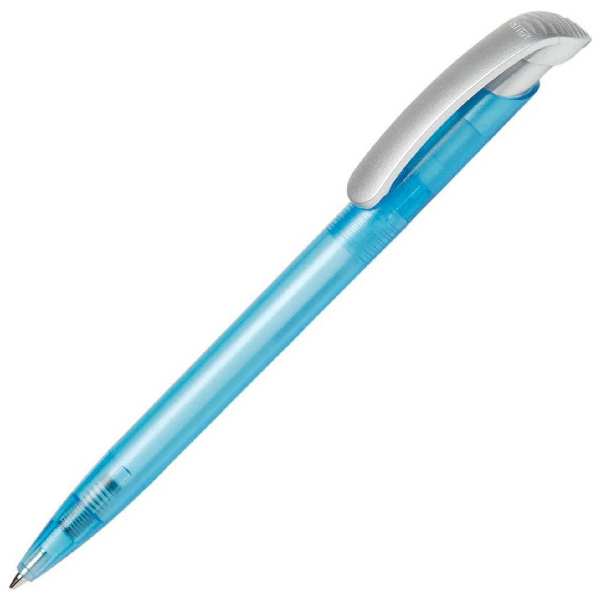 Ручка пластикова 'Clear Frozen Silver' (Ritter Pen) - Блакитний