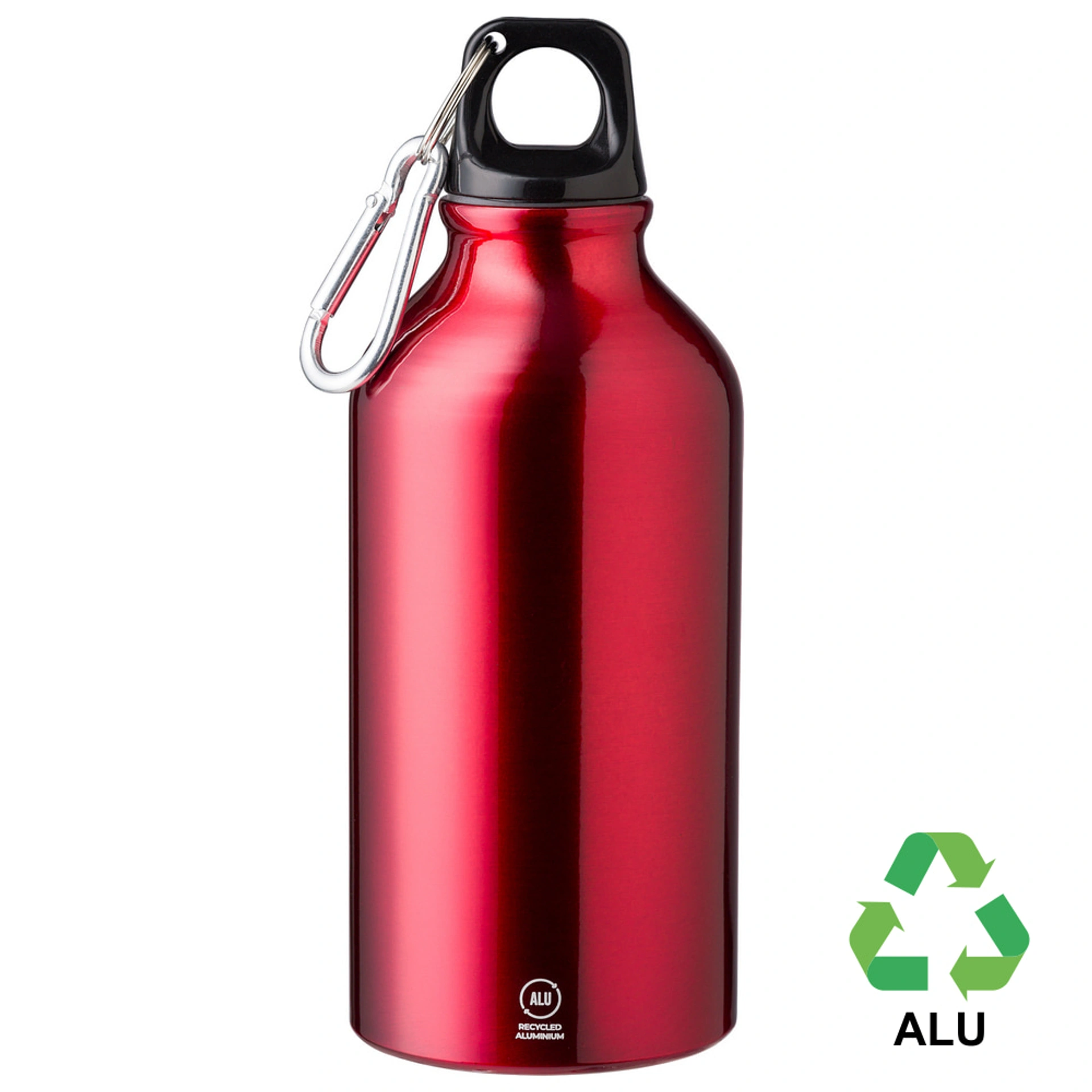 Пляшка з переробленого алюмінію 'Erich' 400 мл - Червоний