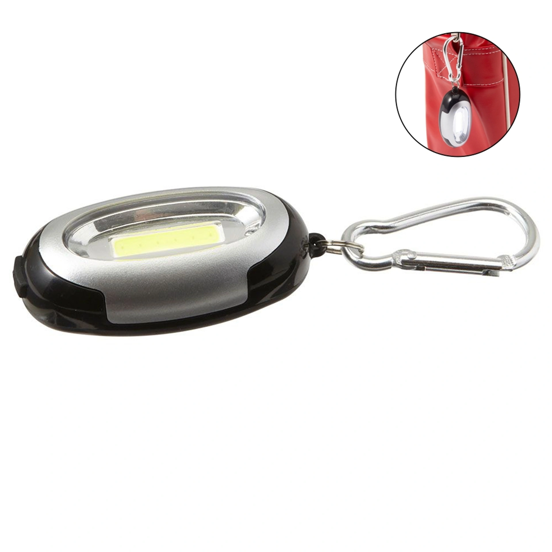 Брелок-ліхтарик пластиковий 6 COB-LED - Срібний