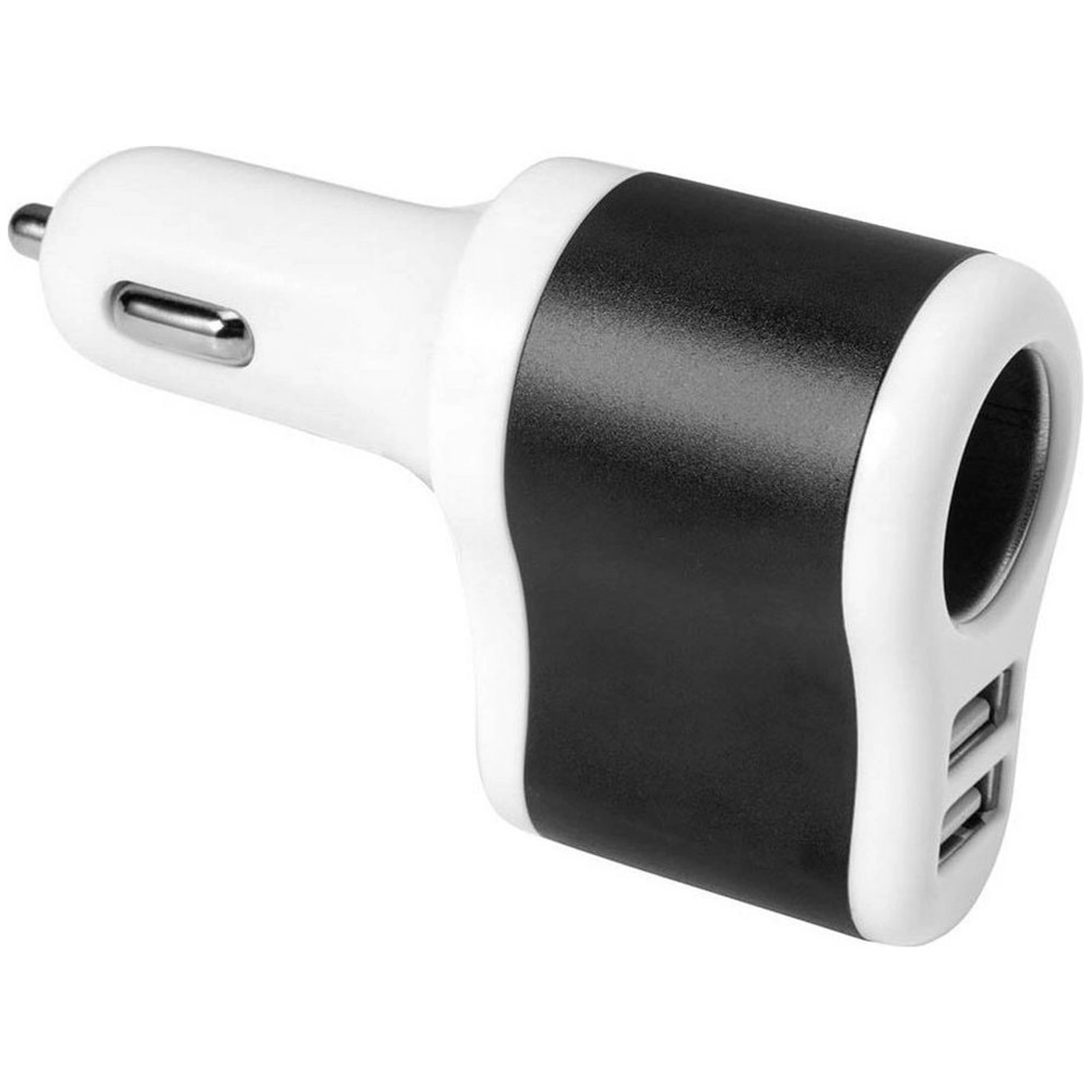Автомобільний зарядний пристрій 2 порти USB 2.0 + розгалужувач - Чорний