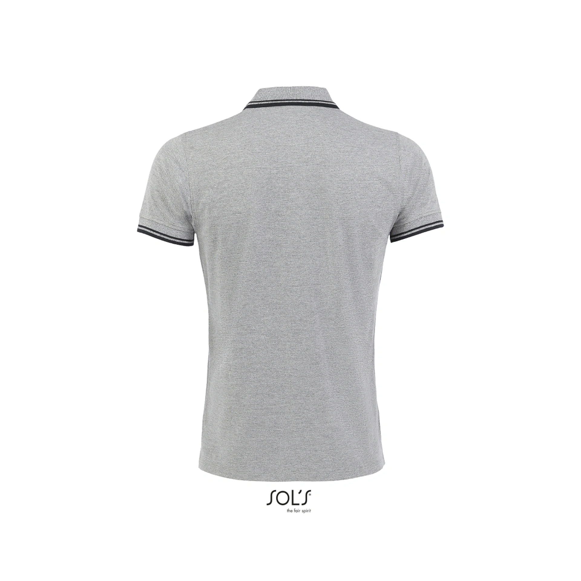Футболка поло чоловіча SOL'S Pasadena - Сірий меланж / кобальт / 3XL
