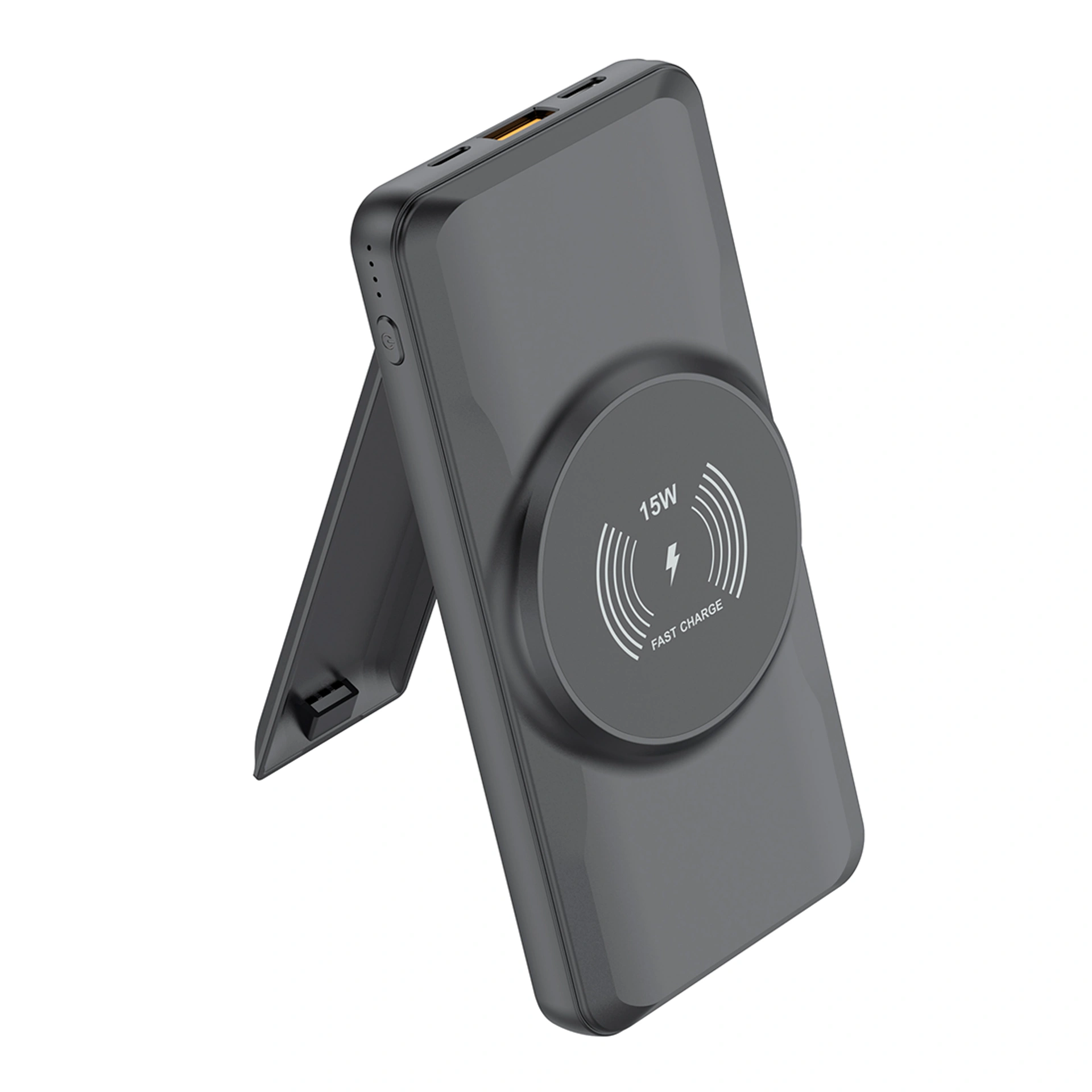 Повербанк 10000 mAh TheGeneral Сapacity, бездротова зарядка 15W, світлодіодний індикатор - Чорний