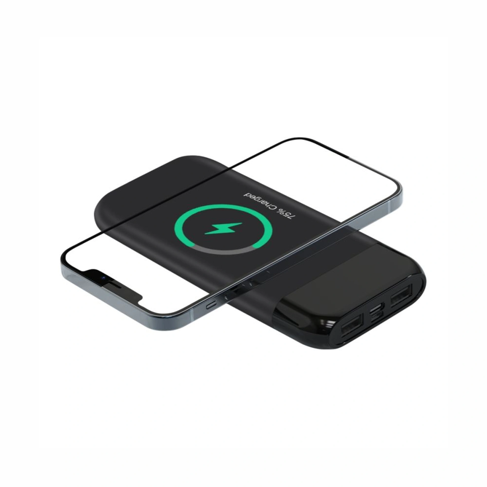 Повербанк 10000 mAh TheGeneral ChargeVault, бездротова зарядка 15W, цифровий індикатор - Чорний