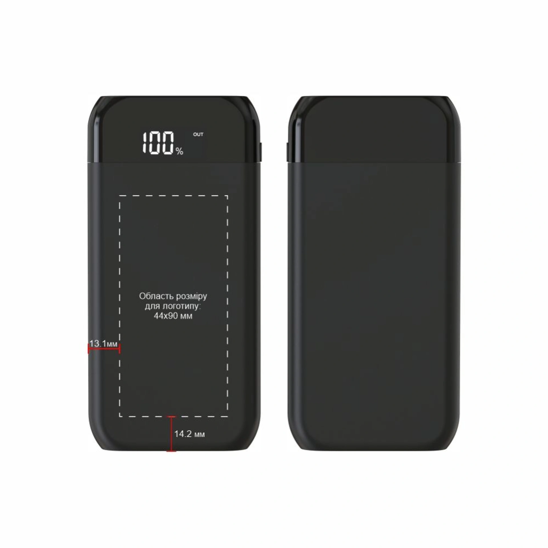 Повербанк 10000 mAh TheGeneral ChargeVault, бездротова зарядка 15W, цифровий індикатор - Чорний