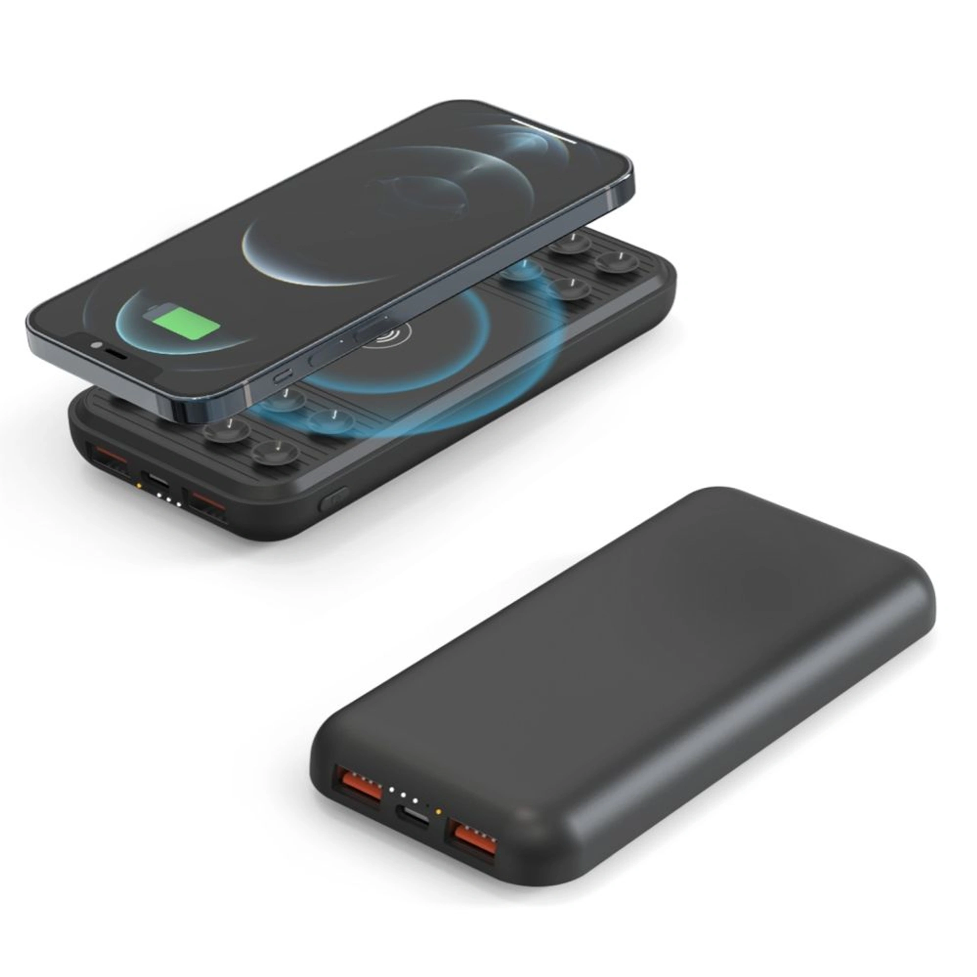 Повербанк 10000 mAh TheGeneral ChargeMate, бездротова зарядка 15W, світлодіодний індикатор - Чорний