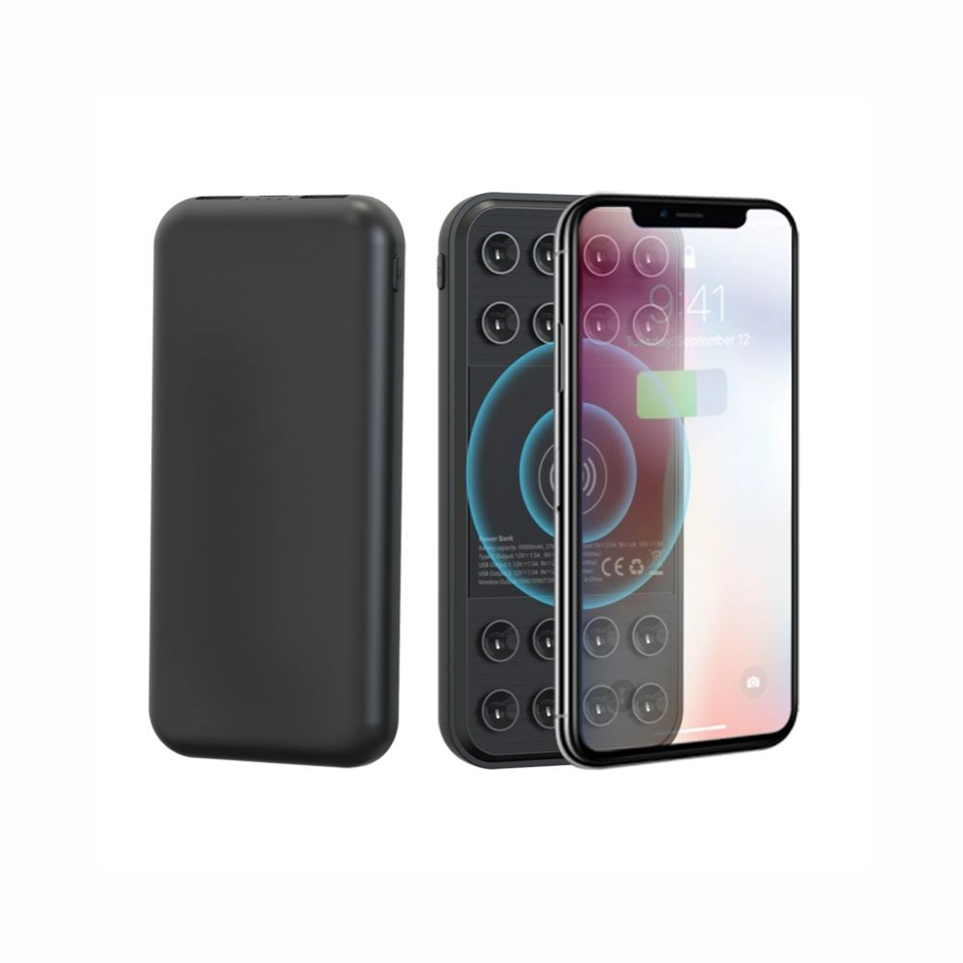 Повербанк 10000 mAh TheGeneral ChargeMate, бездротова зарядка 15W, світлодіодний індикатор - Чорний