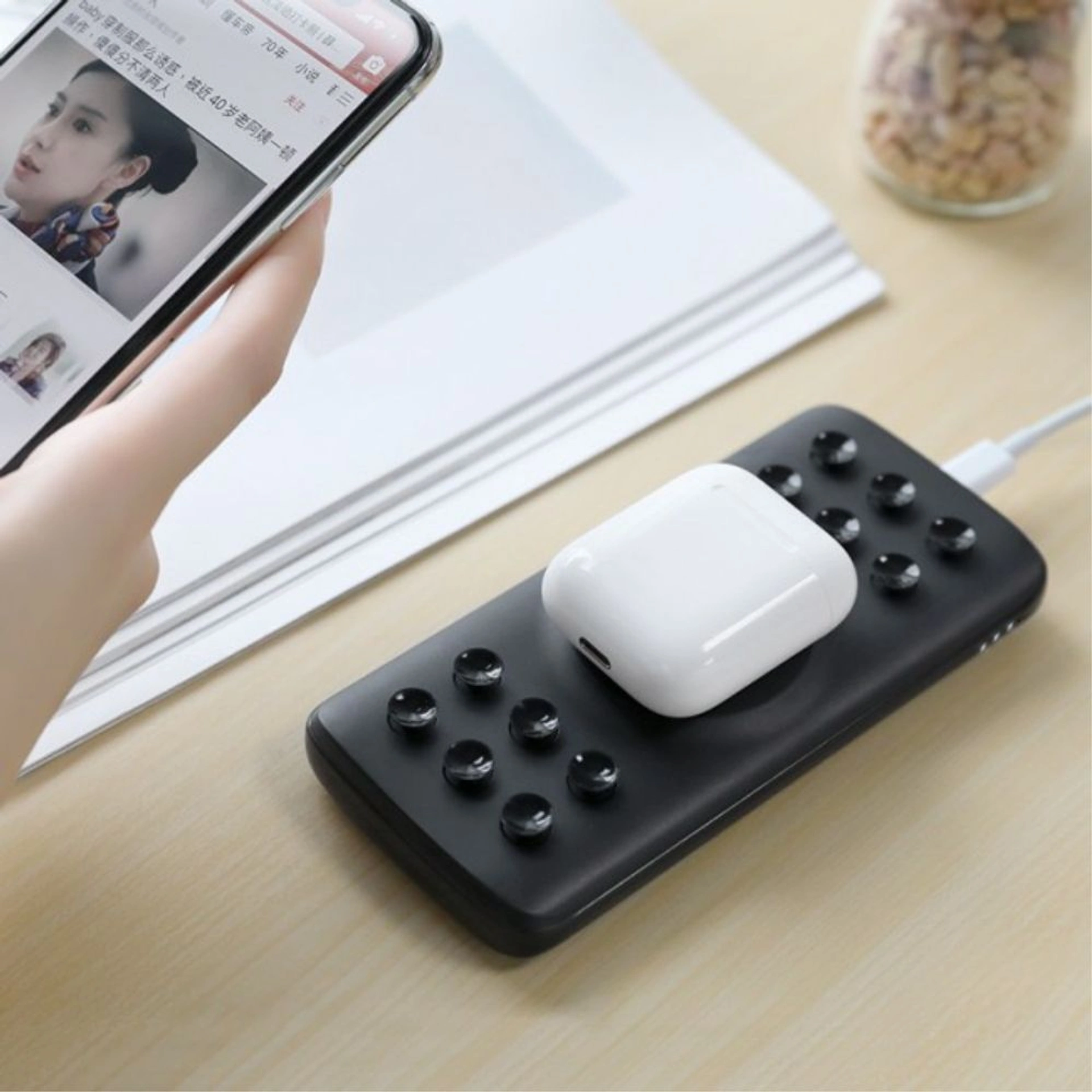 Повербанк 10000 mAh TheGeneral ChargeMate, бездротова зарядка 15W, світлодіодний індикатор - Чорний