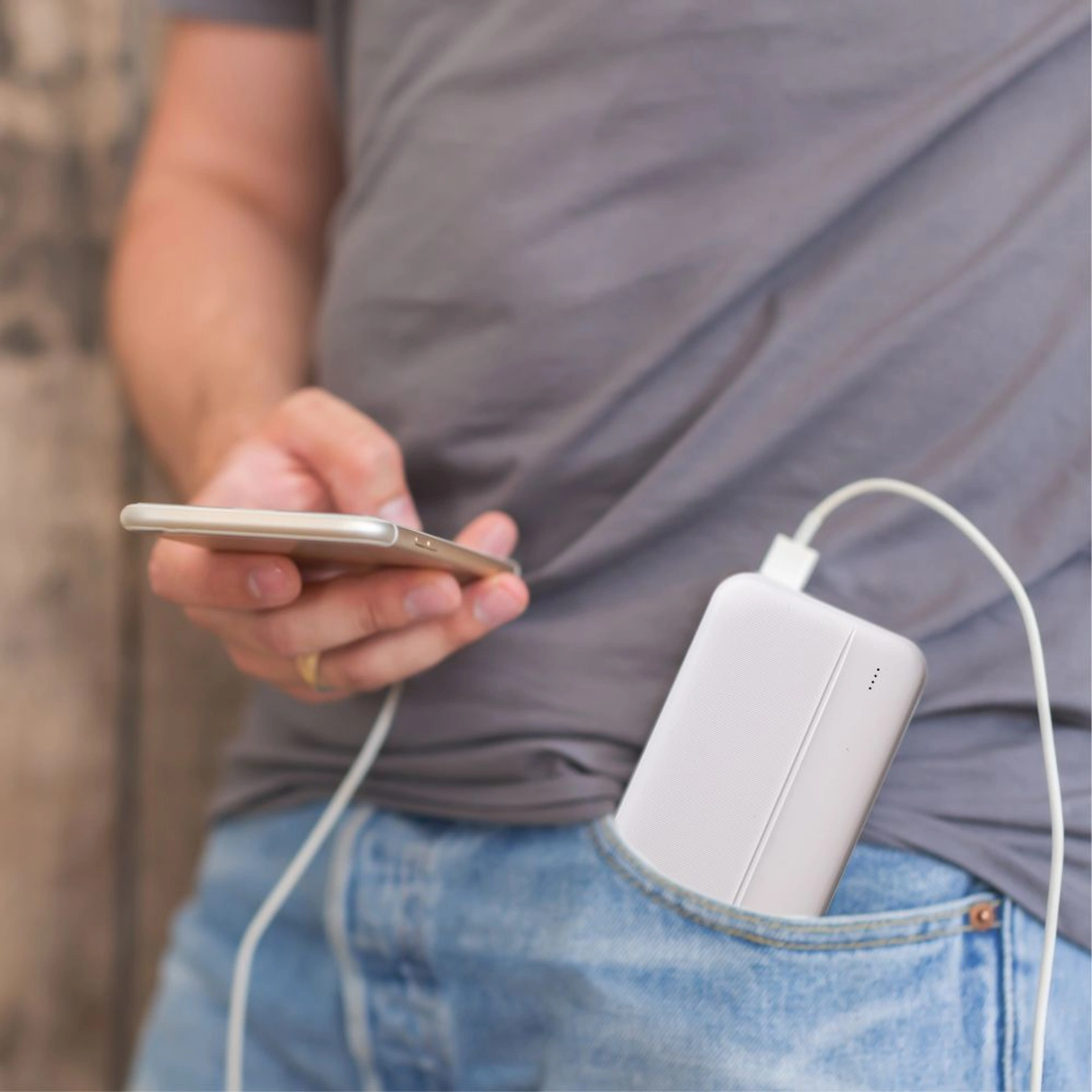 Повербанк 10000 mAh TheGeneral EnergyBoost, світлодіодний індикатор - Білий