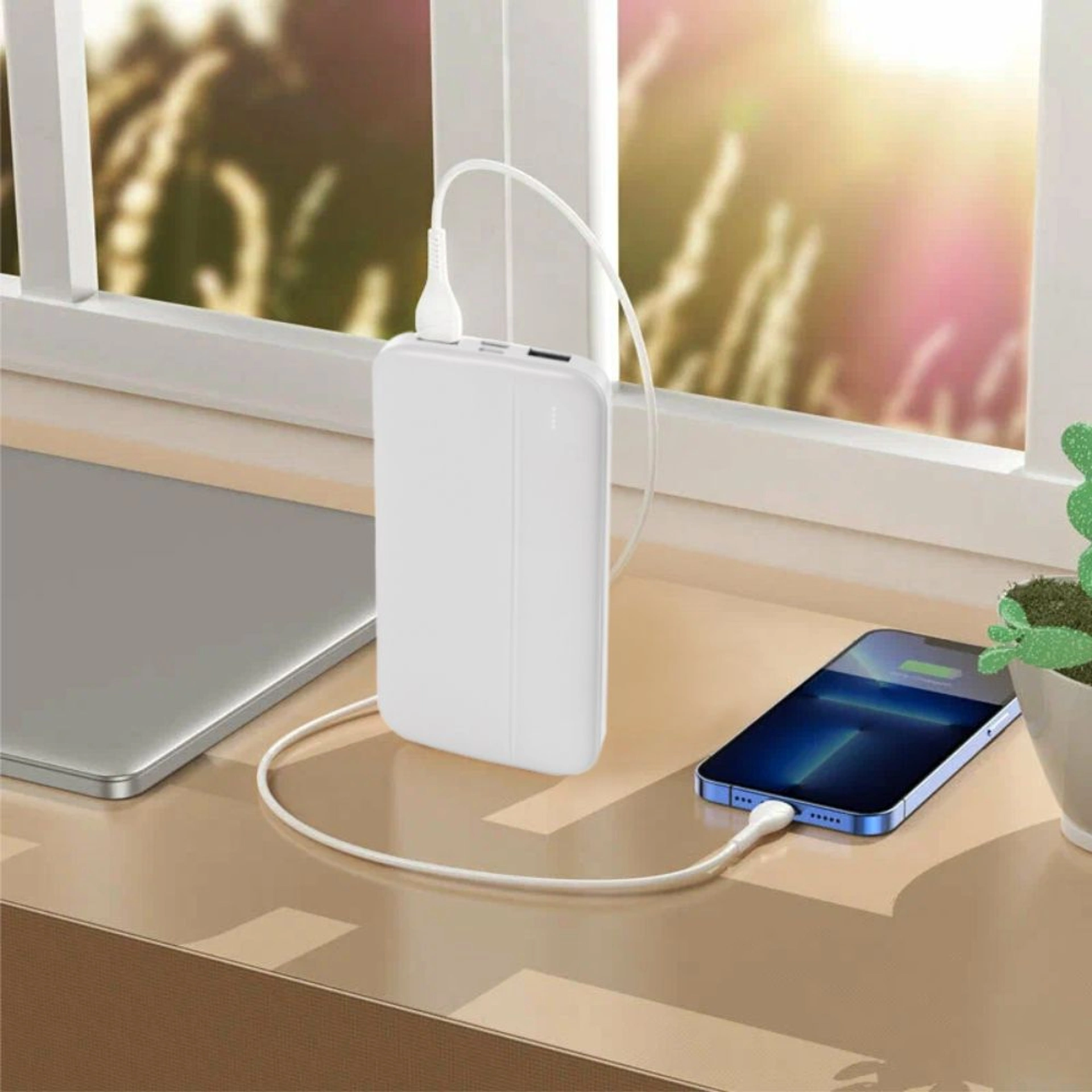Повербанк 10000 mAh TheGeneral EnergyBoost, світлодіодний індикатор - Білий