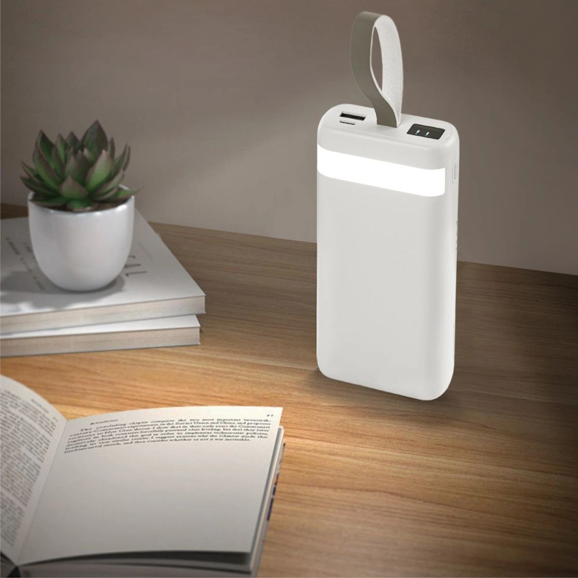 Повербанк 20000 mAh TheGeneral PowerPulse, цифровий індикатор - Білий