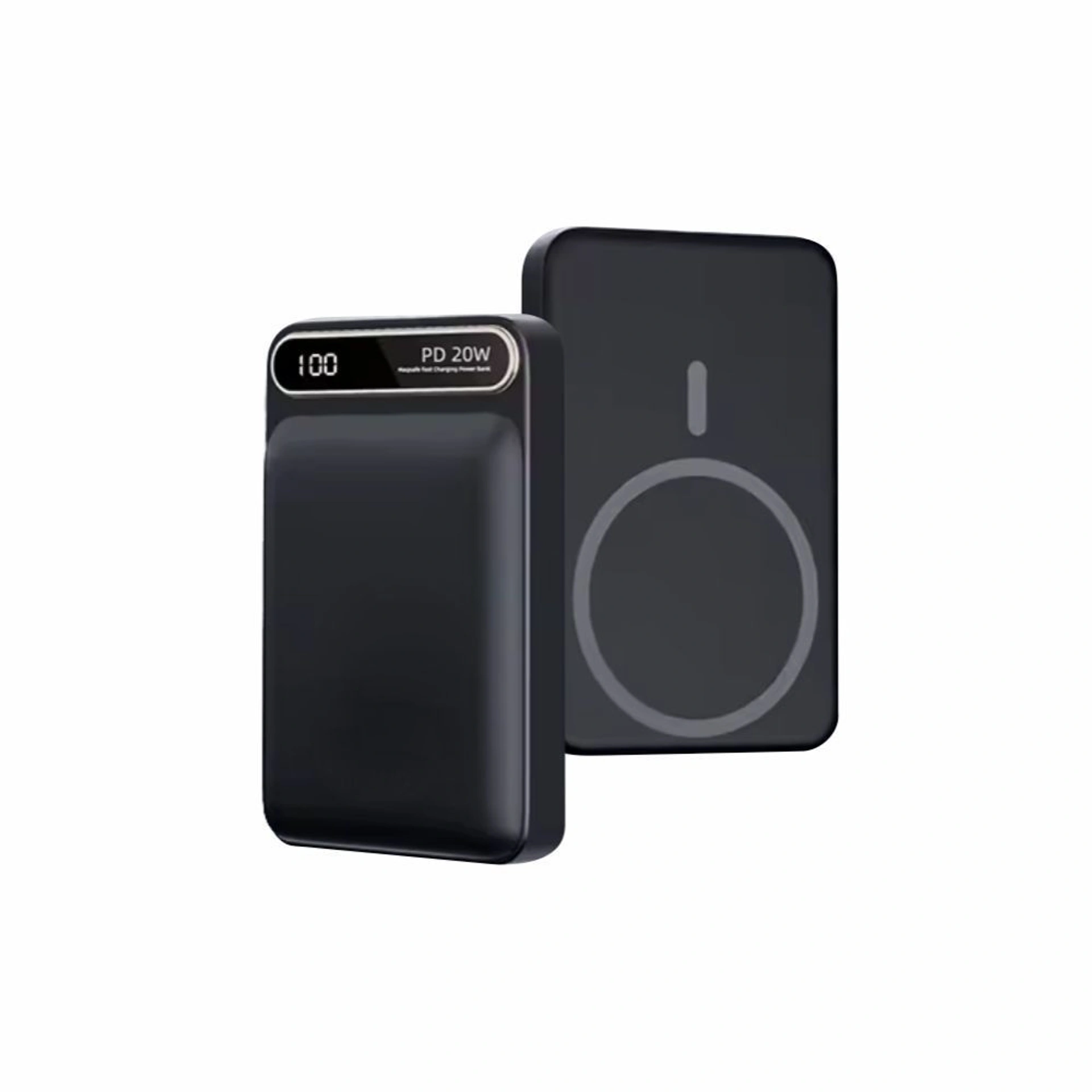 Повербанк 10000 mAh TheGeneral Ampato, бездротова зарядка 15W, цифровий індикатор - Чорний