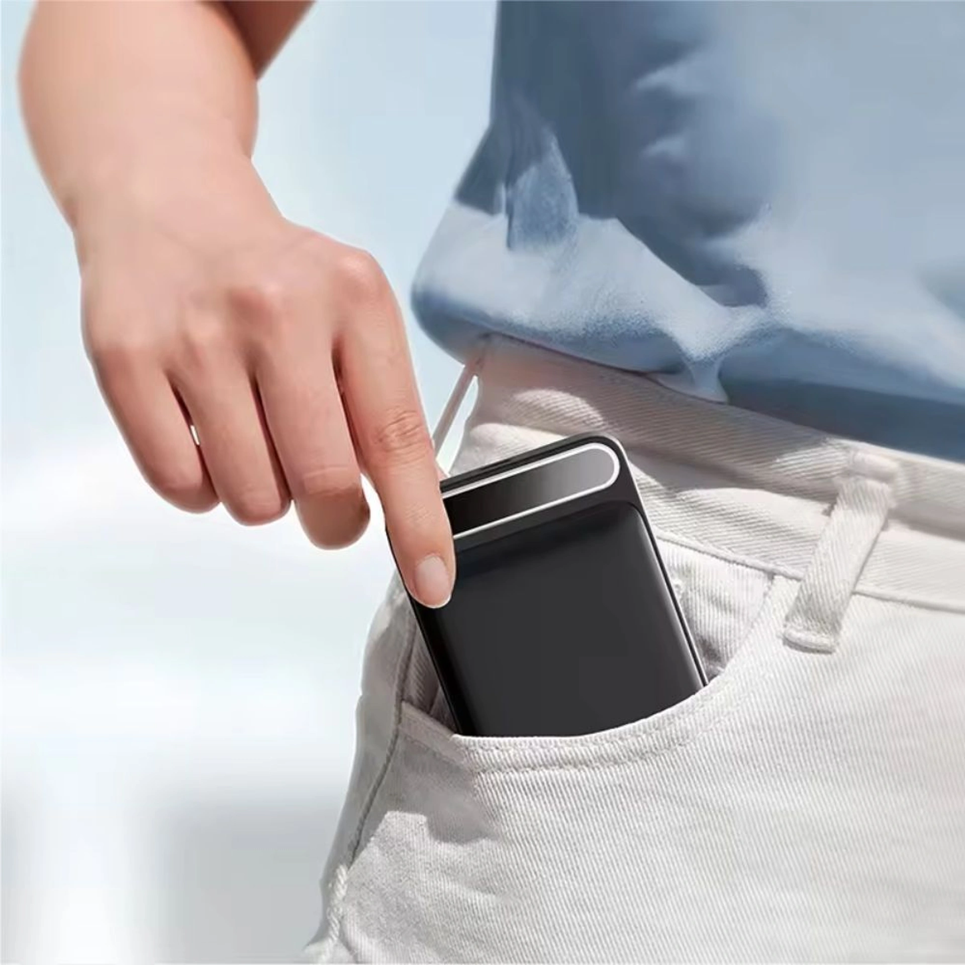 Повербанк 10000 mAh TheGeneral Ampato, бездротова зарядка 15W, цифровий індикатор - Чорний