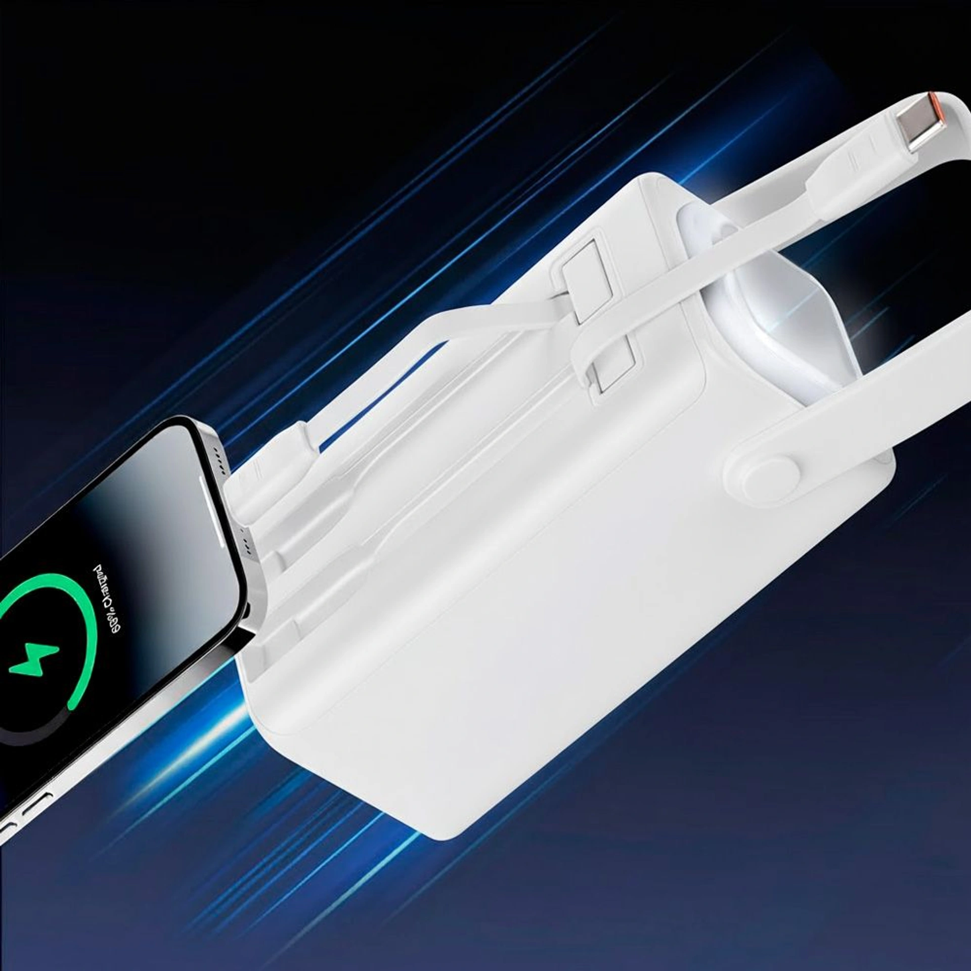 Повербанк 20000 mAh TheGeneral Glim, цифровий індикатор - Білий