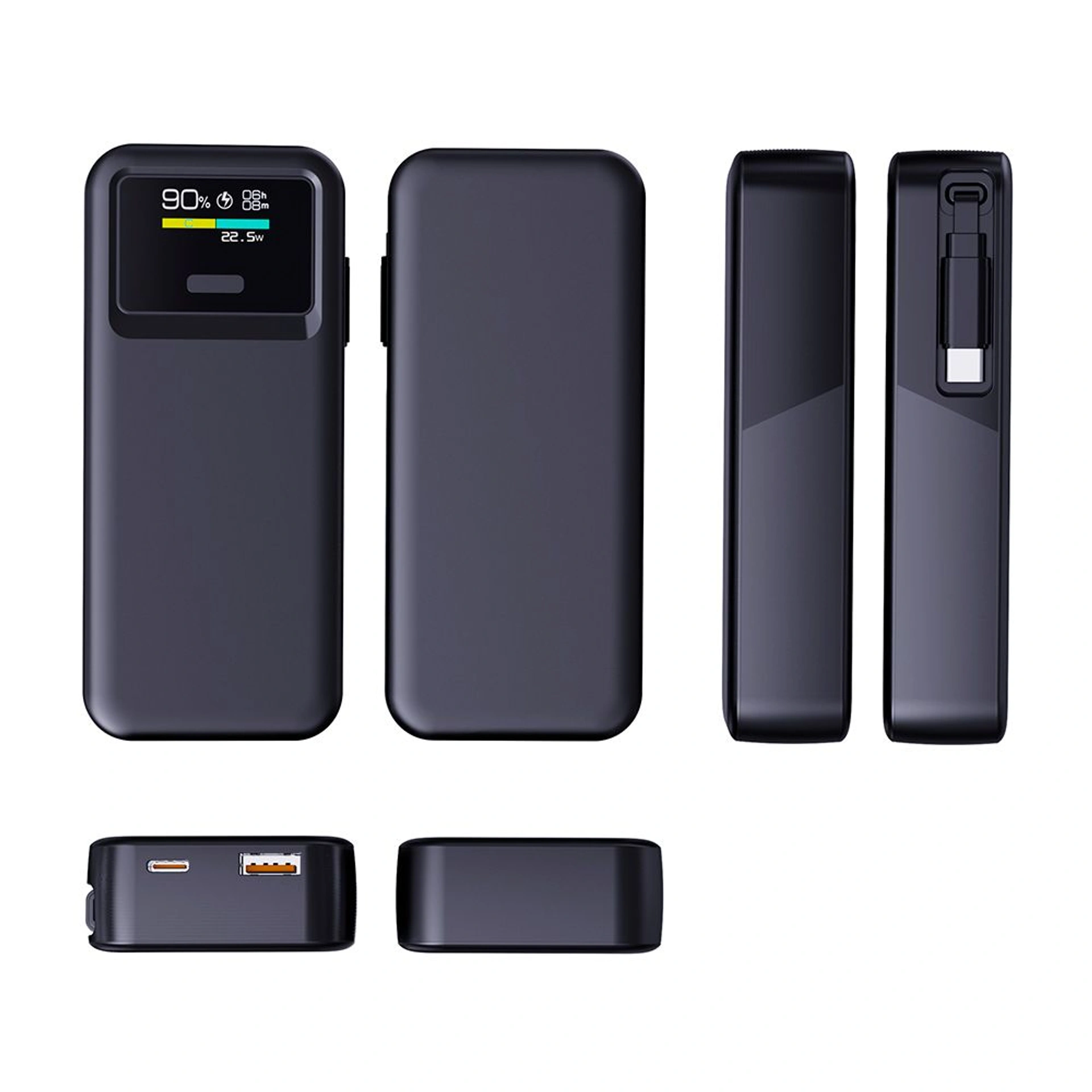 Повербанк 10000 mAh TheGeneral Spark, цифровий індикатор - Чорний