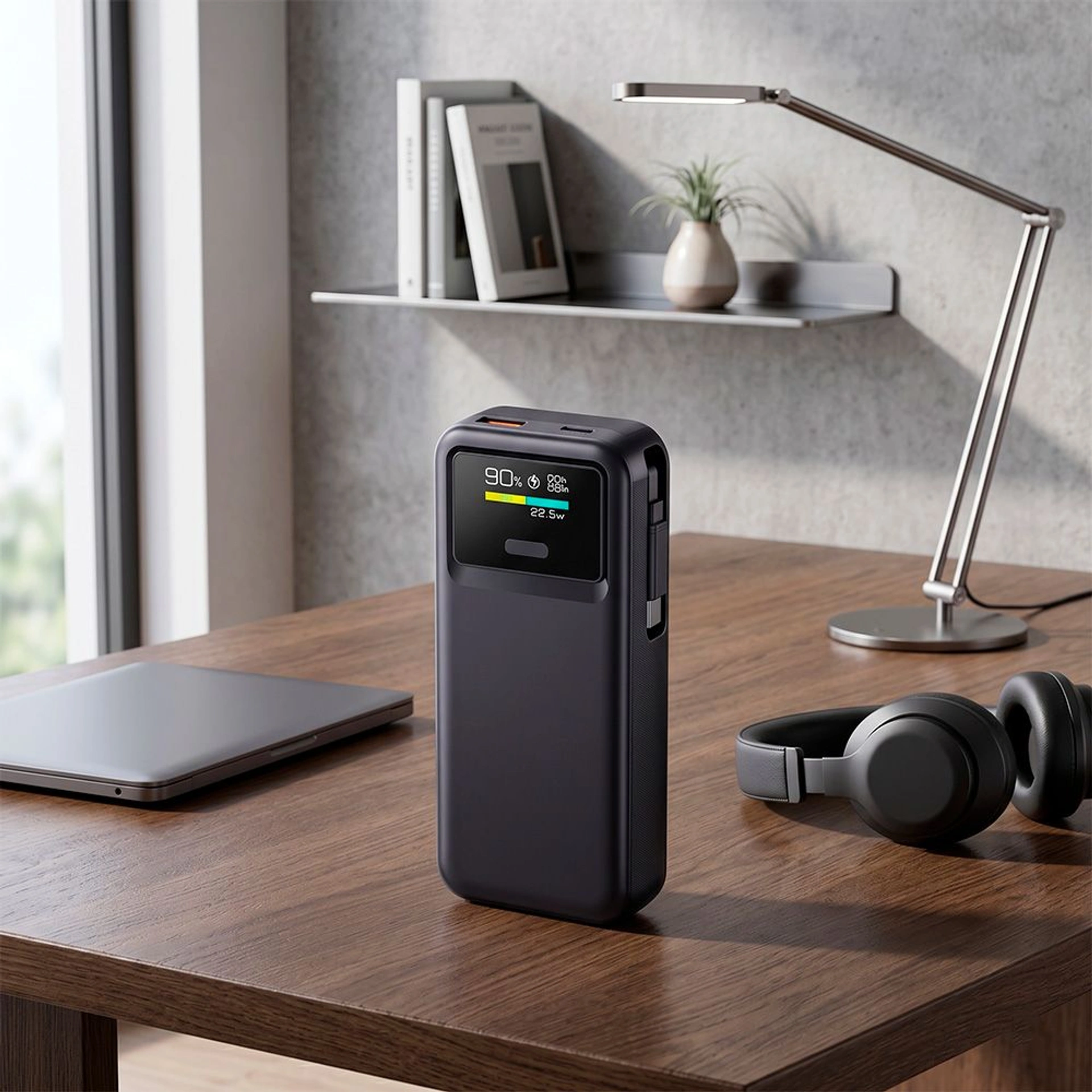 Повербанк 10000 mAh TheGeneral Spark, цифровий індикатор - Чорний