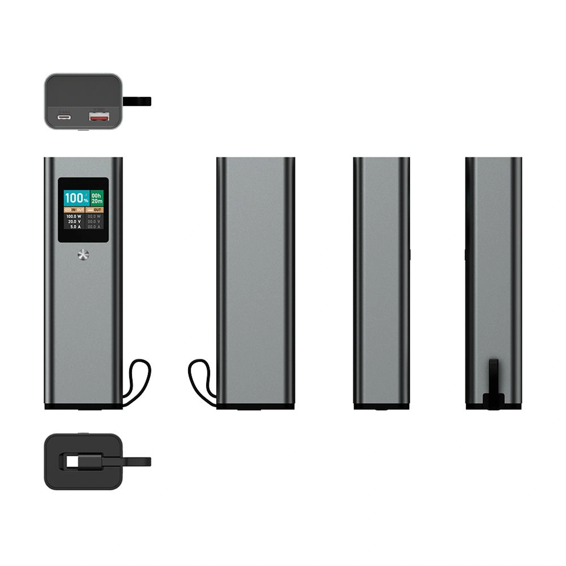 Повербанк 20000 mAh TheGeneral Amp, цифровий індикатор - Графітовий