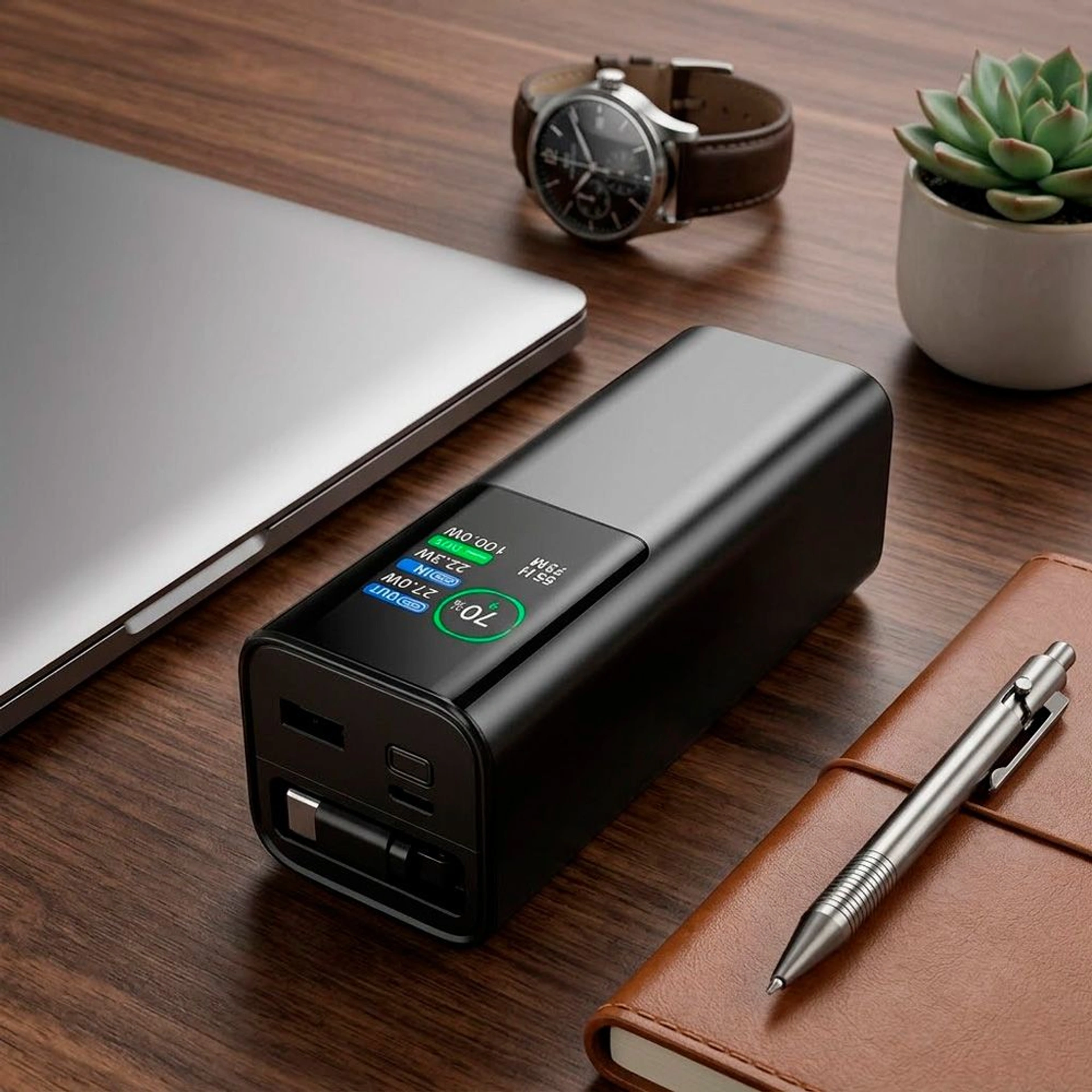 Повербанк 20000 mAh TheGeneral Ready, цифровий індикатор - Чорний