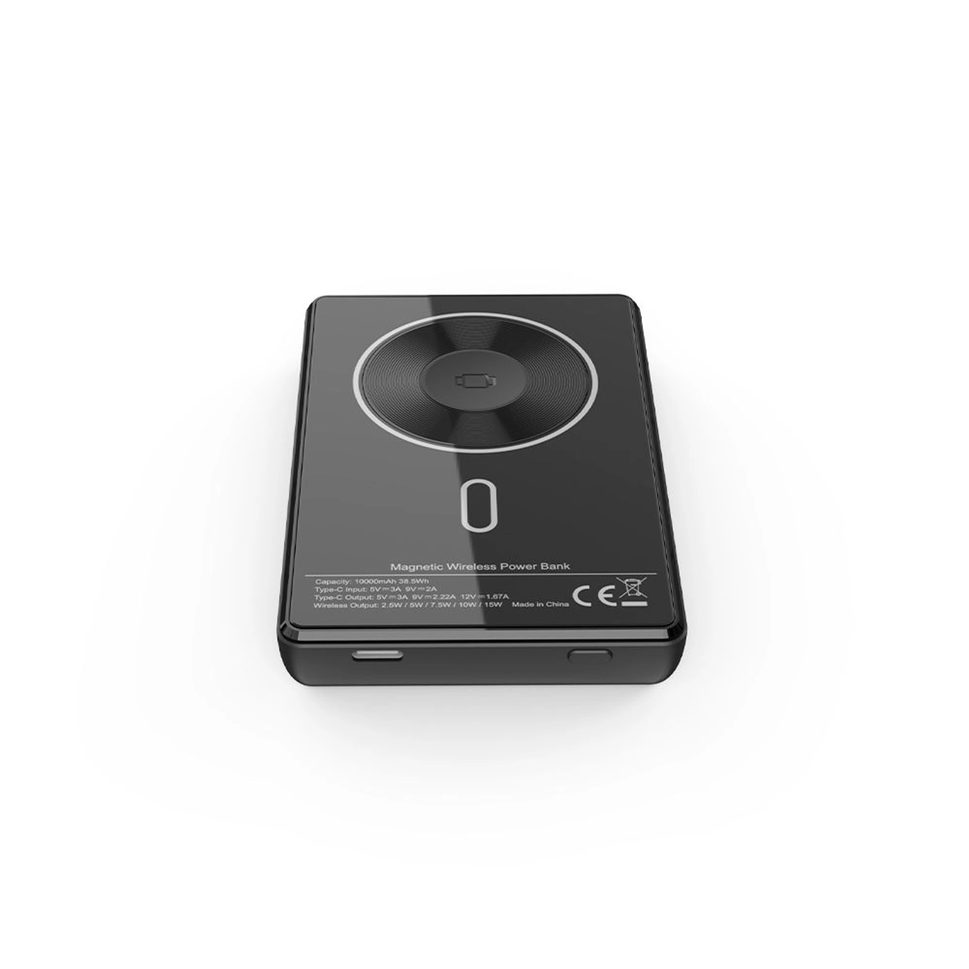 Повербанк 10000 mAh TheGeneral Viro, бездротова зарядка 15W, цифровий індикатор - Чорний
