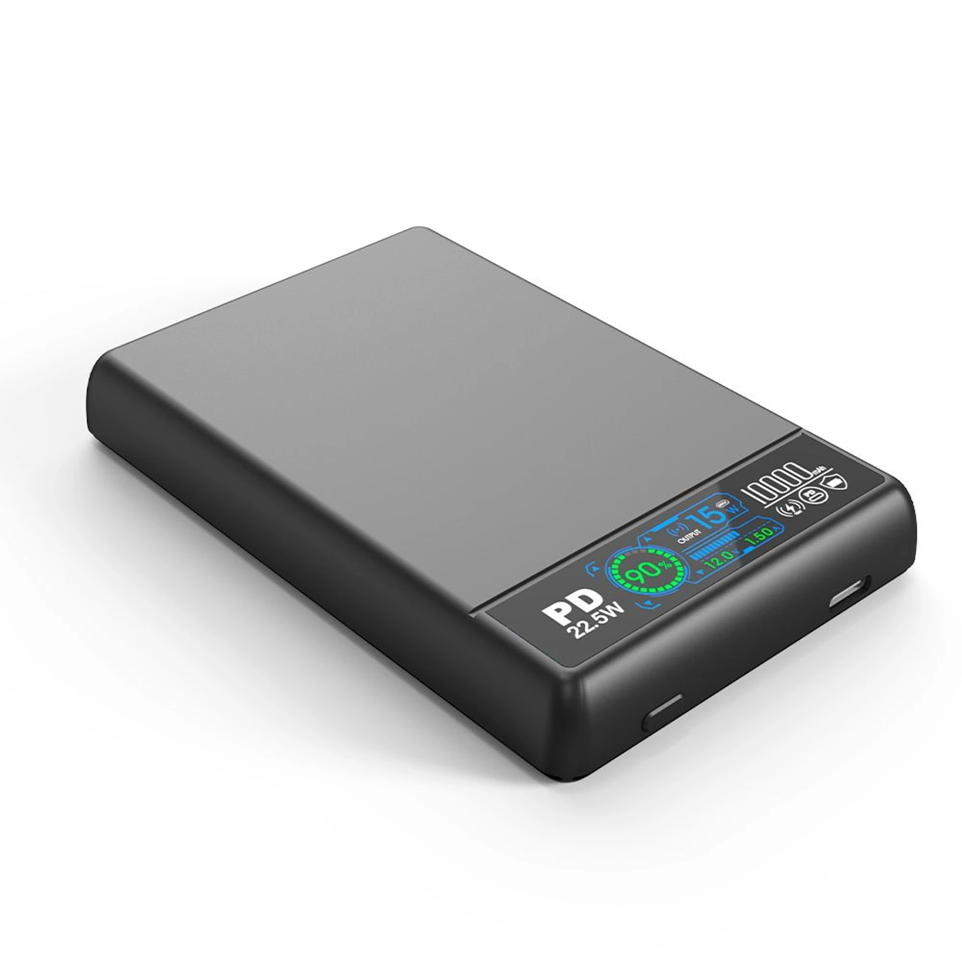 Повербанк 10000 mAh TheGeneral Viro, бездротова зарядка 15W, цифровий індикатор - Чорний
