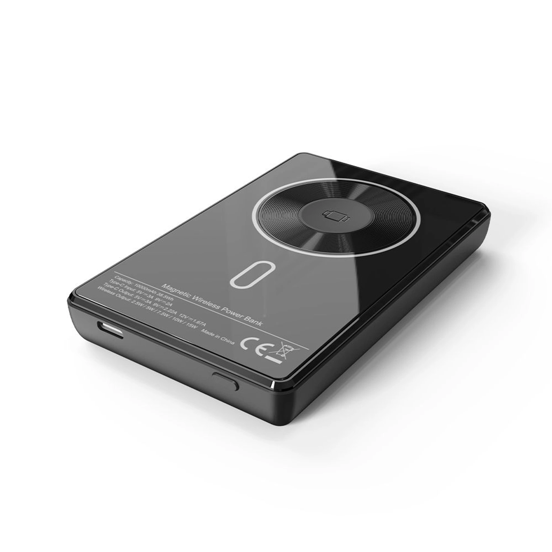 Повербанк 10000 mAh TheGeneral Viro, бездротова зарядка 15W, цифровий індикатор - Чорний