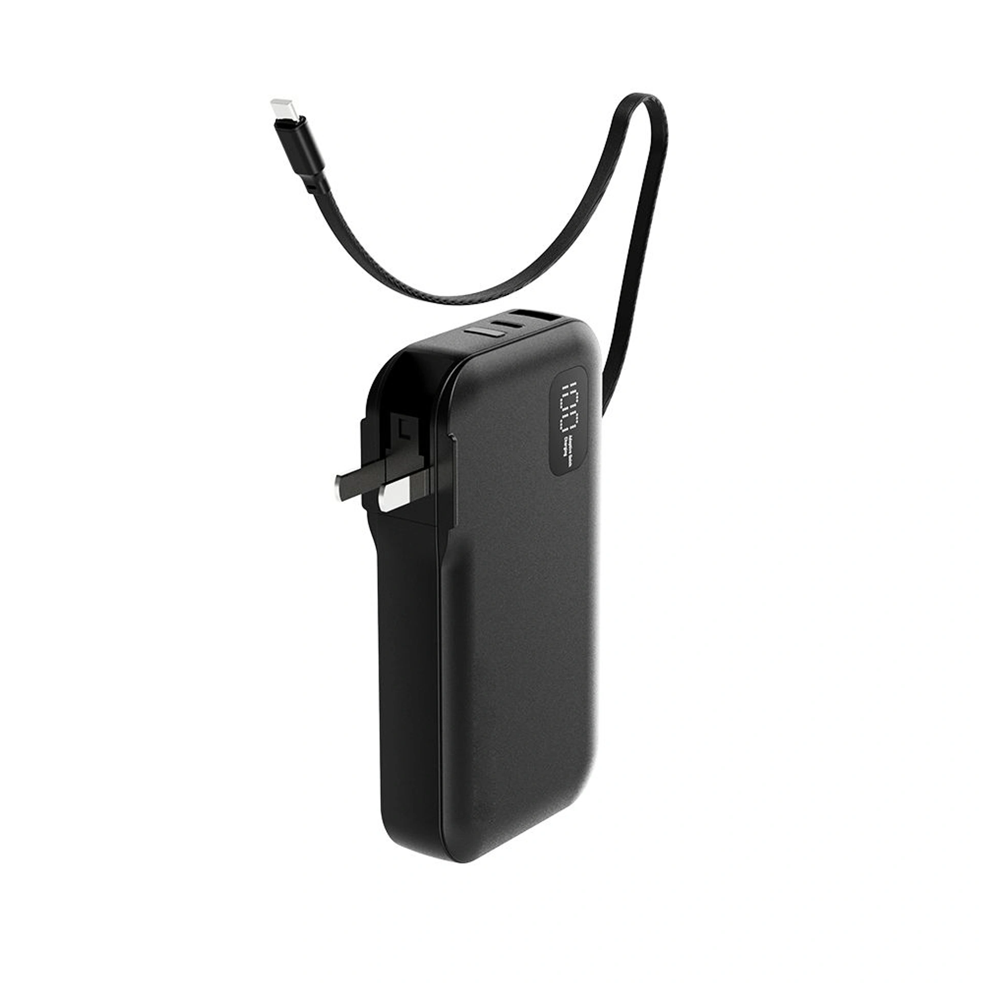 Повербанк 10000 mAh TheGeneral Zeno, цифровий індикатор - Чорний
