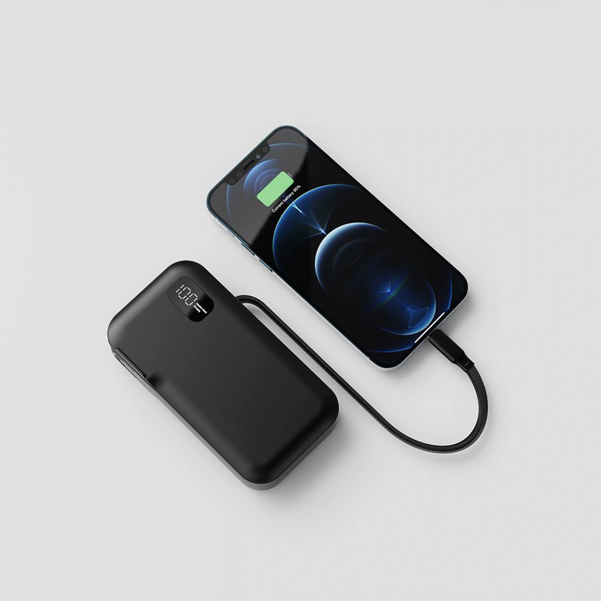 Повербанк 10000 mAh TheGeneral Zeno, цифровий індикатор - Чорний
