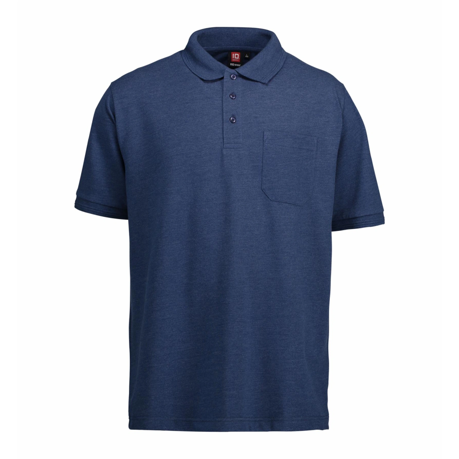 Футболка поло чоловіча PRO Wear з кишенею - Синій меланж / 3XL