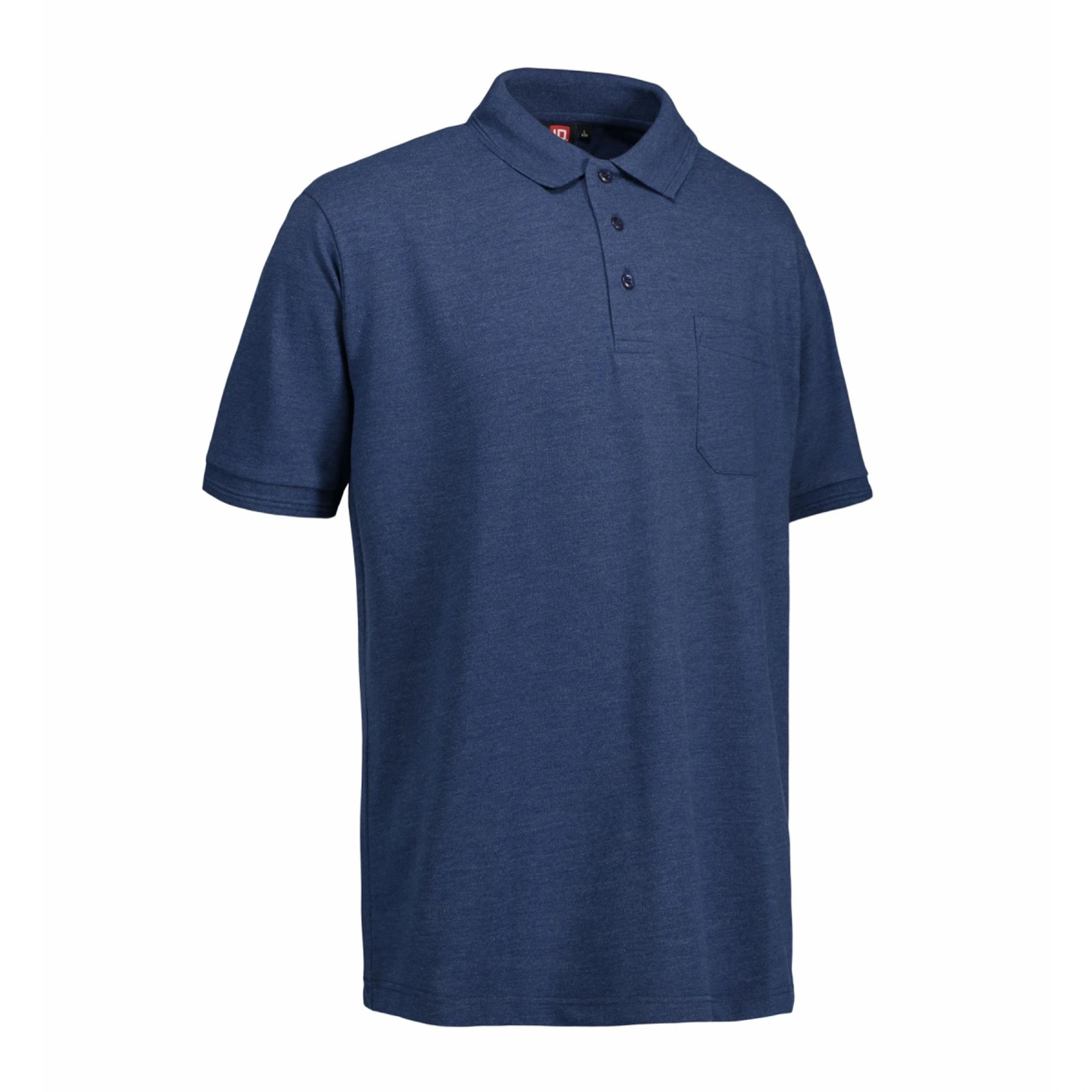 Футболка поло чоловіча PRO Wear з кишенею - Синій меланж / 3XL