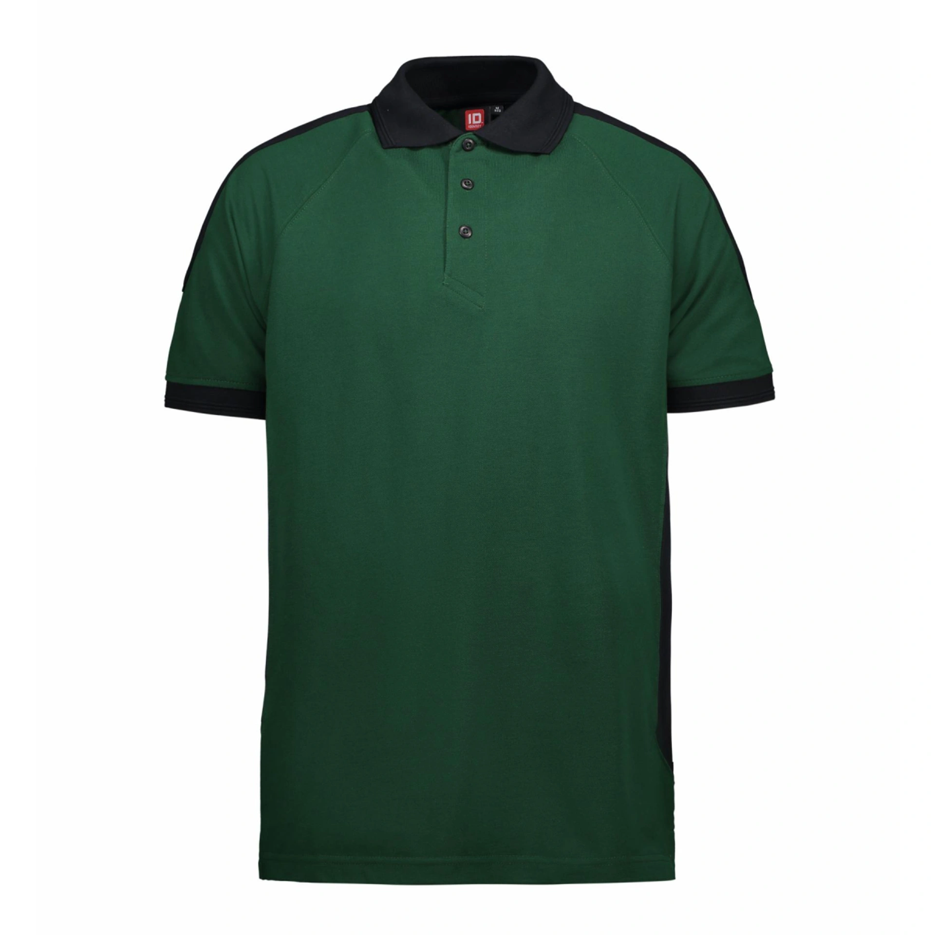 Футболка поло чоловіча PRO Wear з контрастними вставками - Темно-зелений / 3XL