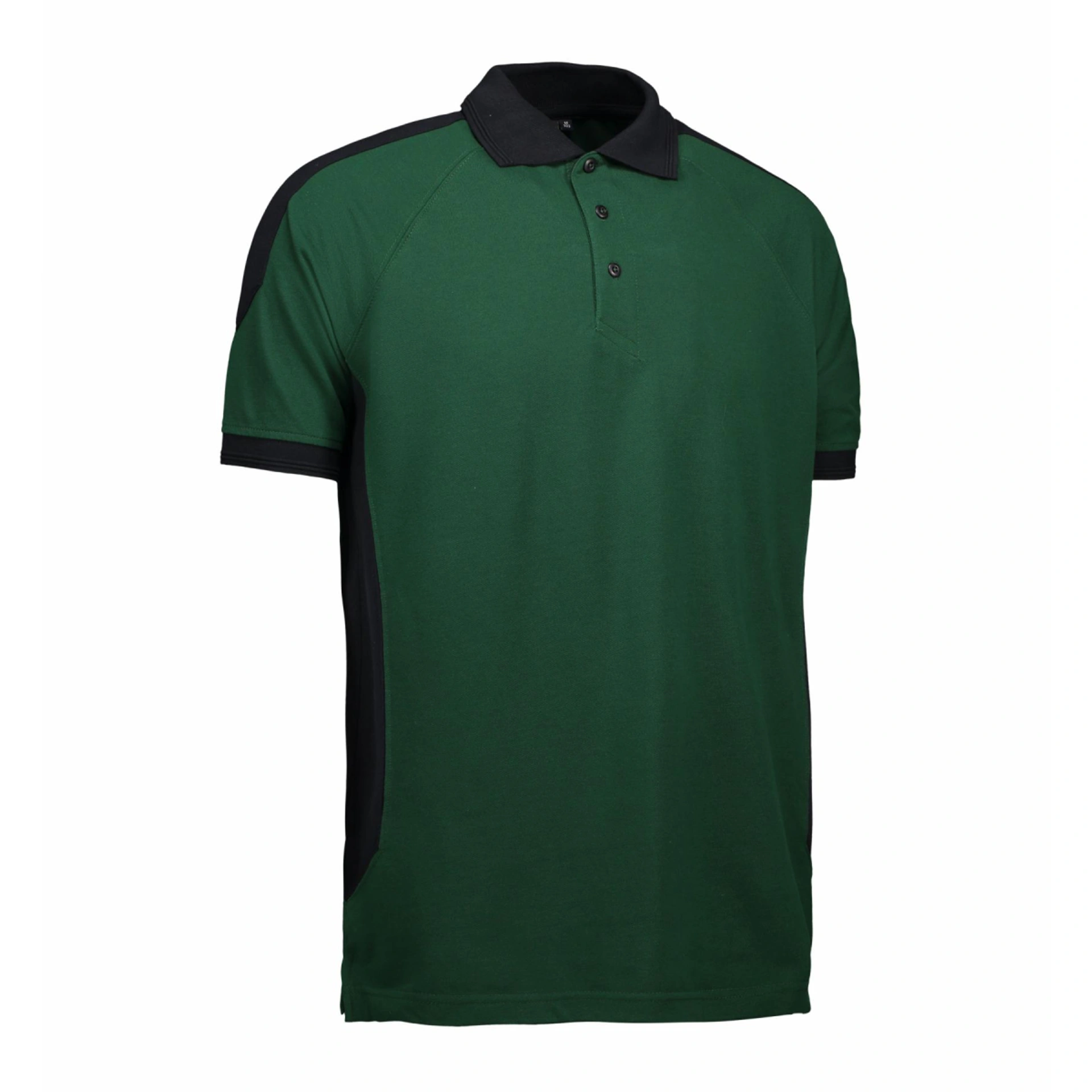 Футболка поло чоловіча PRO Wear з контрастними вставками - Темно-зелений / 3XL