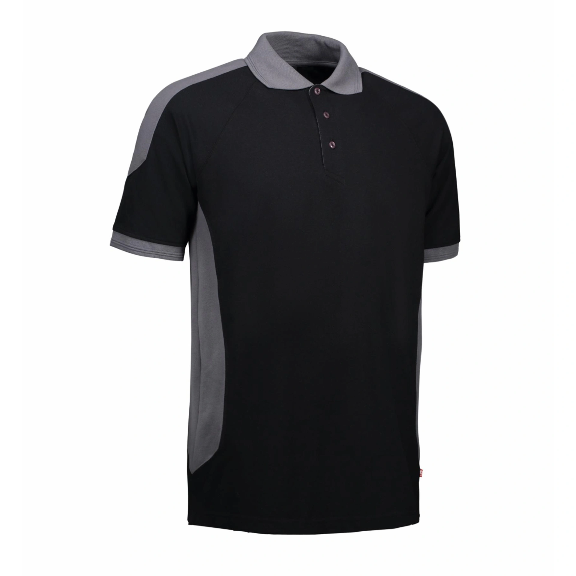 Футболка поло чоловіча PRO Wear з контрастними вставками - Чорний / 3XL