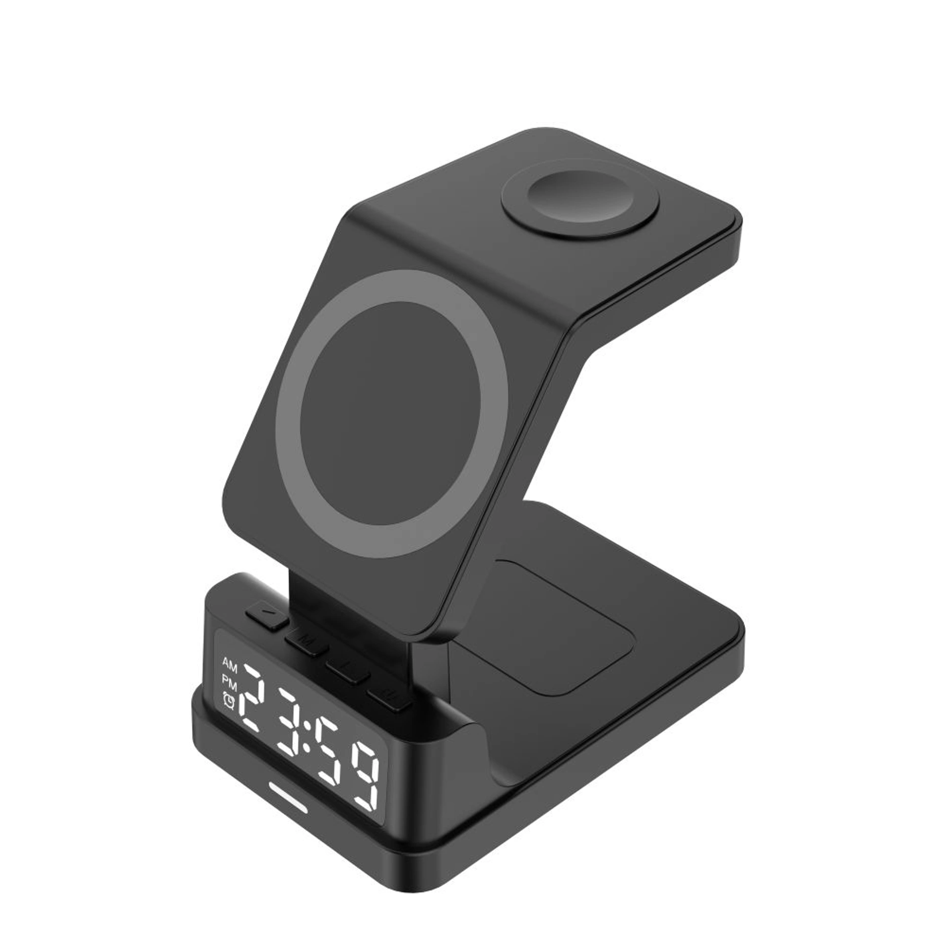 Бездротовий зарядний пристрій TheGeneral FlashCharge 15W з годинником - Чорний