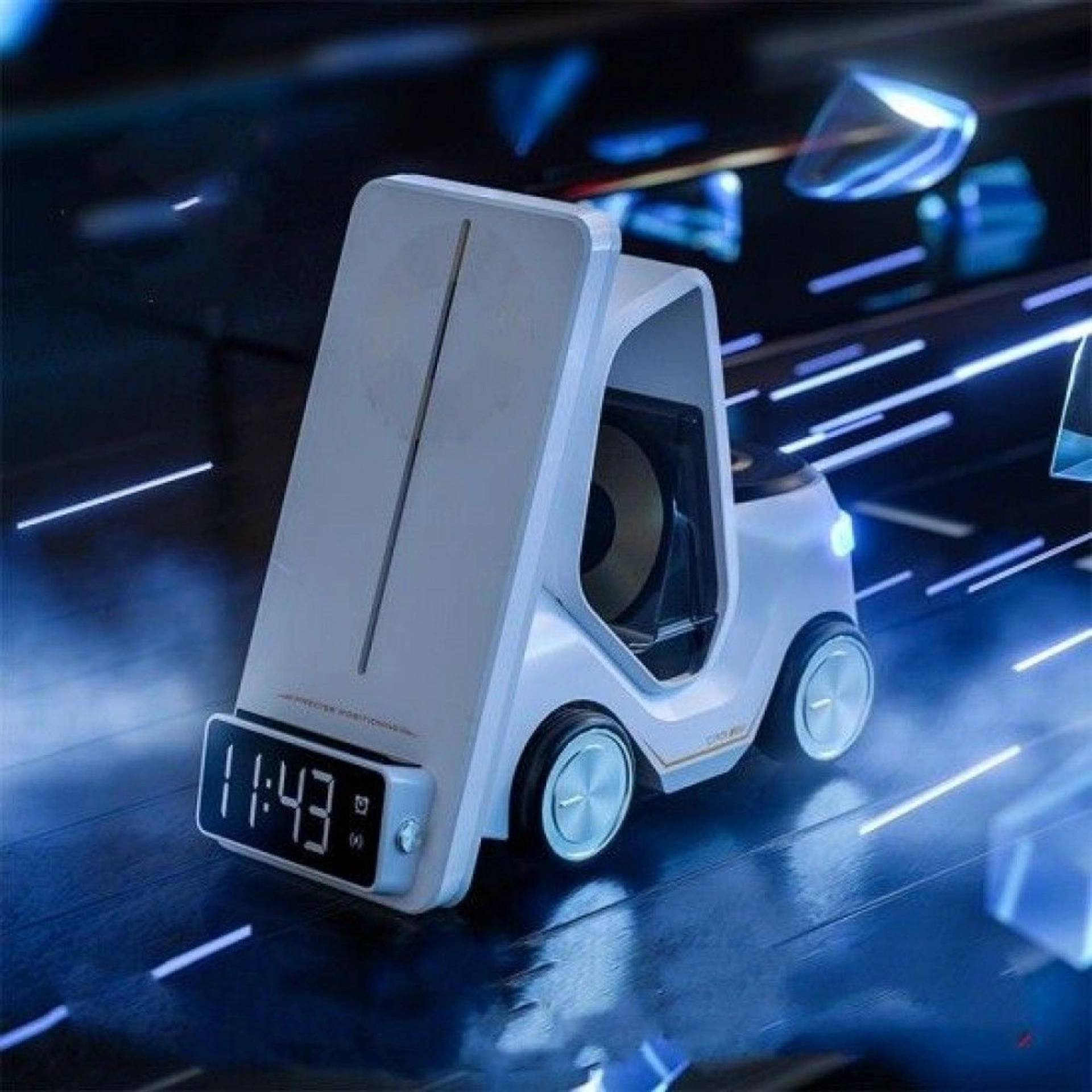 Бездротовий зарядний пристрій TheGeneral DriveCharge 15W з підсвічуванням та годинником - Білий