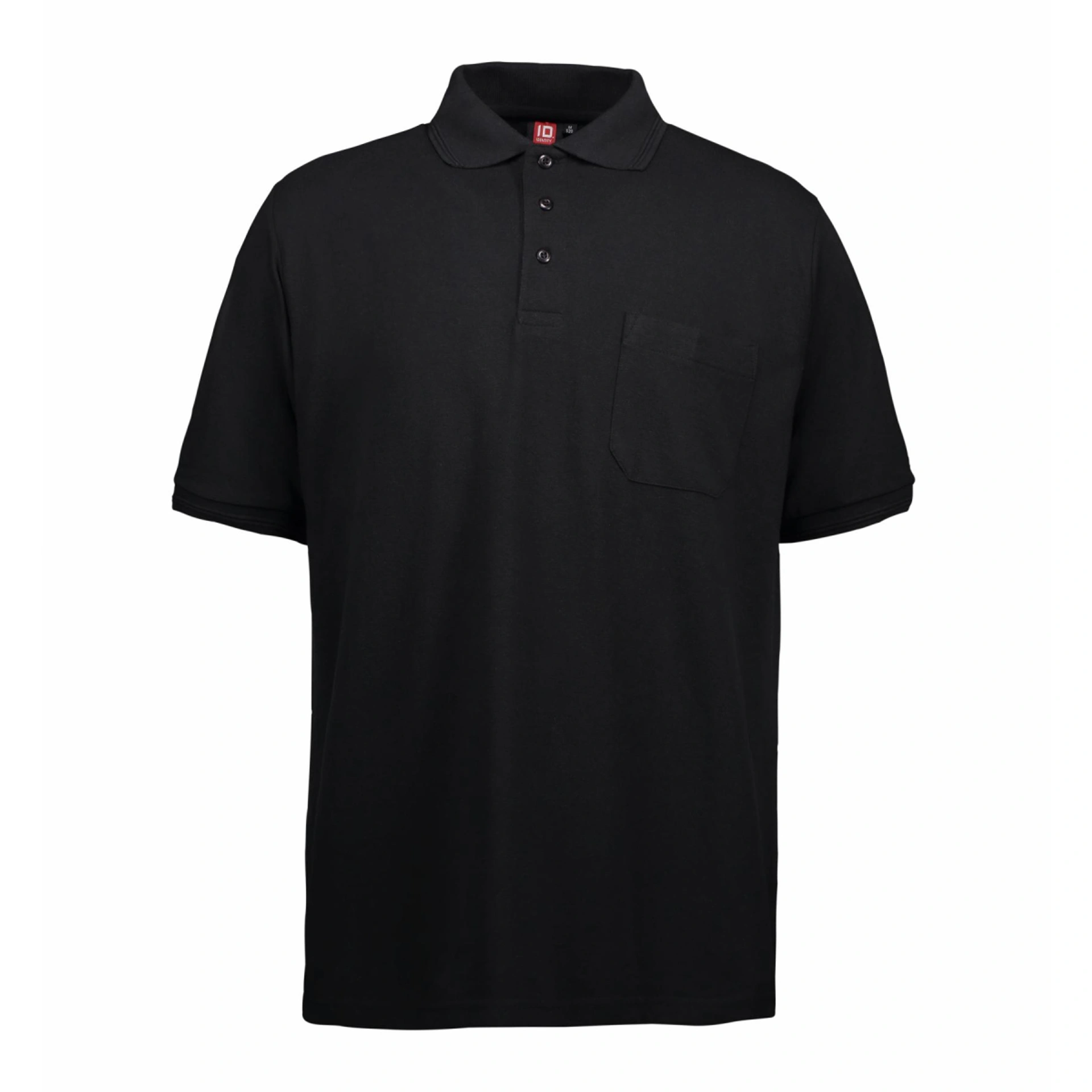 Футболка поло чоловіча ID Classic з кишенею - Чорний / 3XL