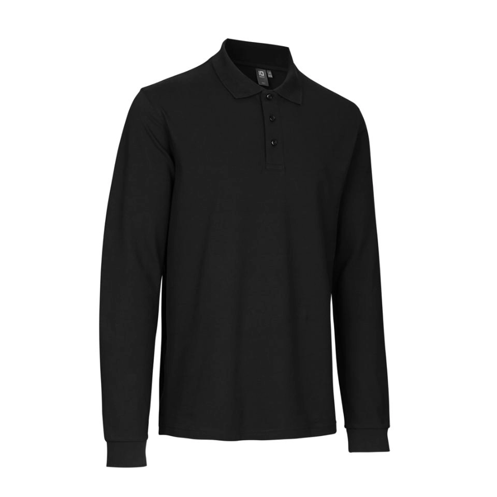 Лонгслів поло чоловіча ID Stretch - Чорний / 3XL