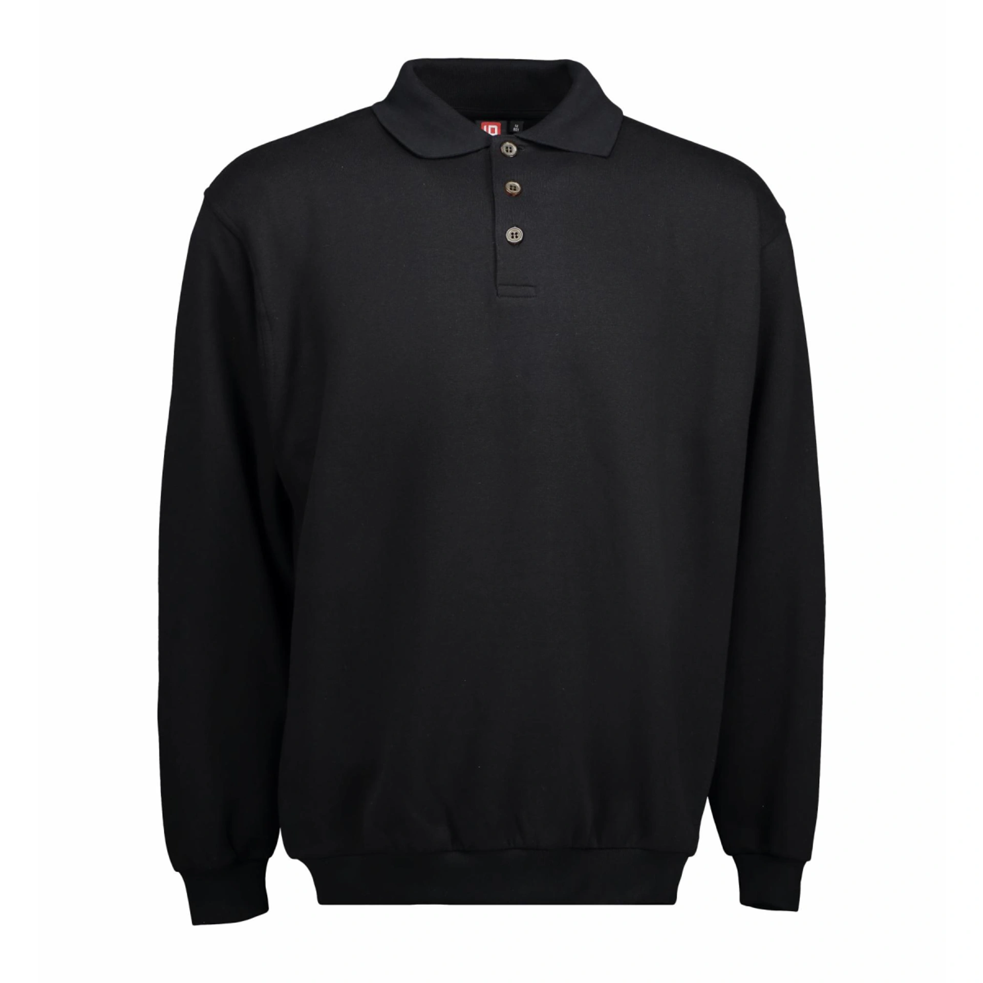 Світшот з коміром поло чоловічий ID Classic - Чорний / 3XL