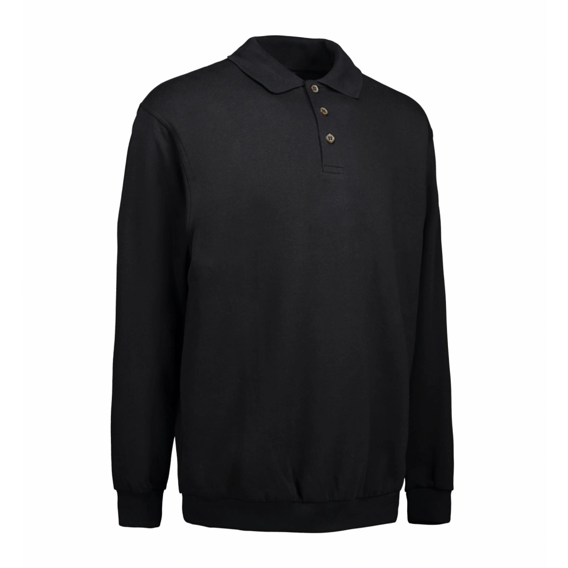 Світшот з коміром поло чоловічий ID Classic - Чорний / 3XL