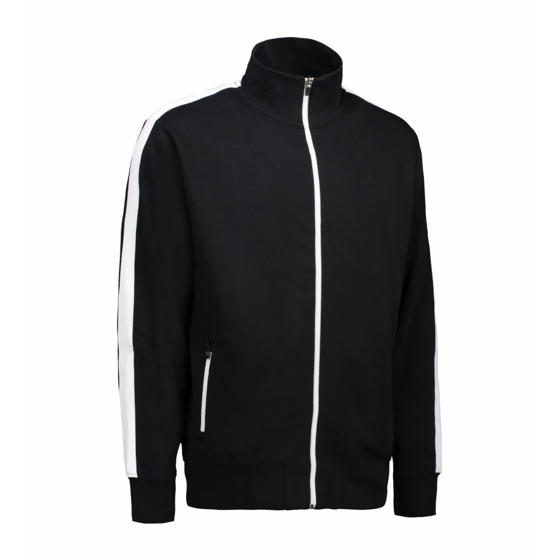 Світшот на блискавці чоловічий ID Contrast Stripee - Чорний / 3XL