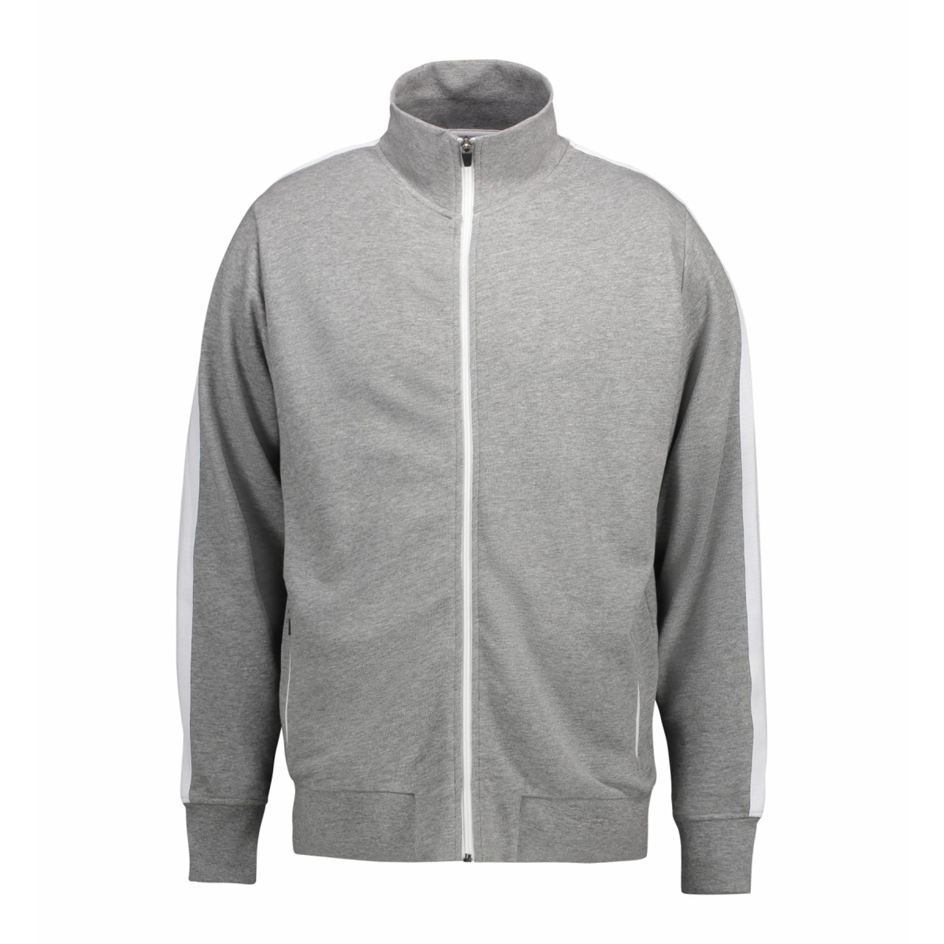 Світшот на блискавці чоловічий ID Contrast Stripee - Сірий меланж / 3XL