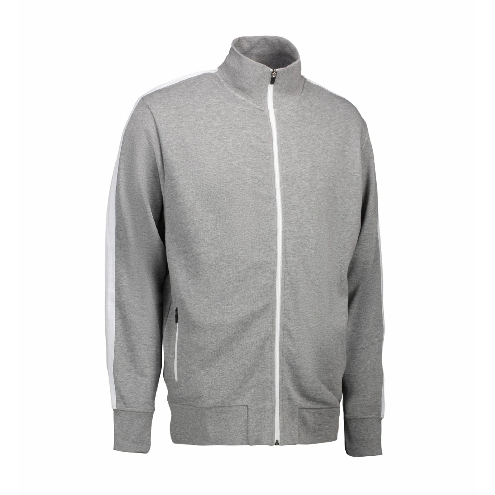 Світшот на блискавці чоловічий ID Contrast Stripee - Сірий меланж / 3XL
