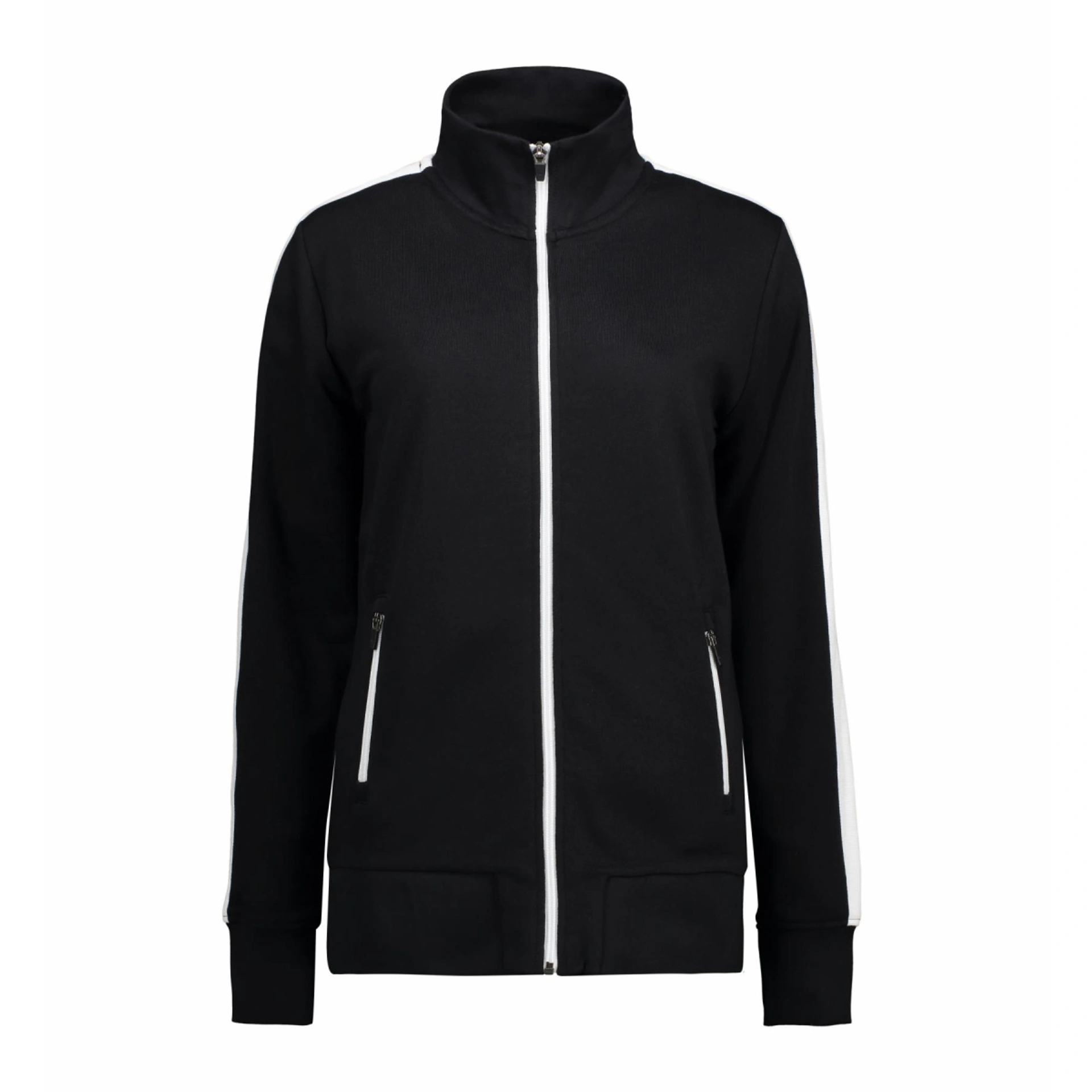 Світшот на блискавці жіночий ID Contrast Stripee - Чорний / 3XL