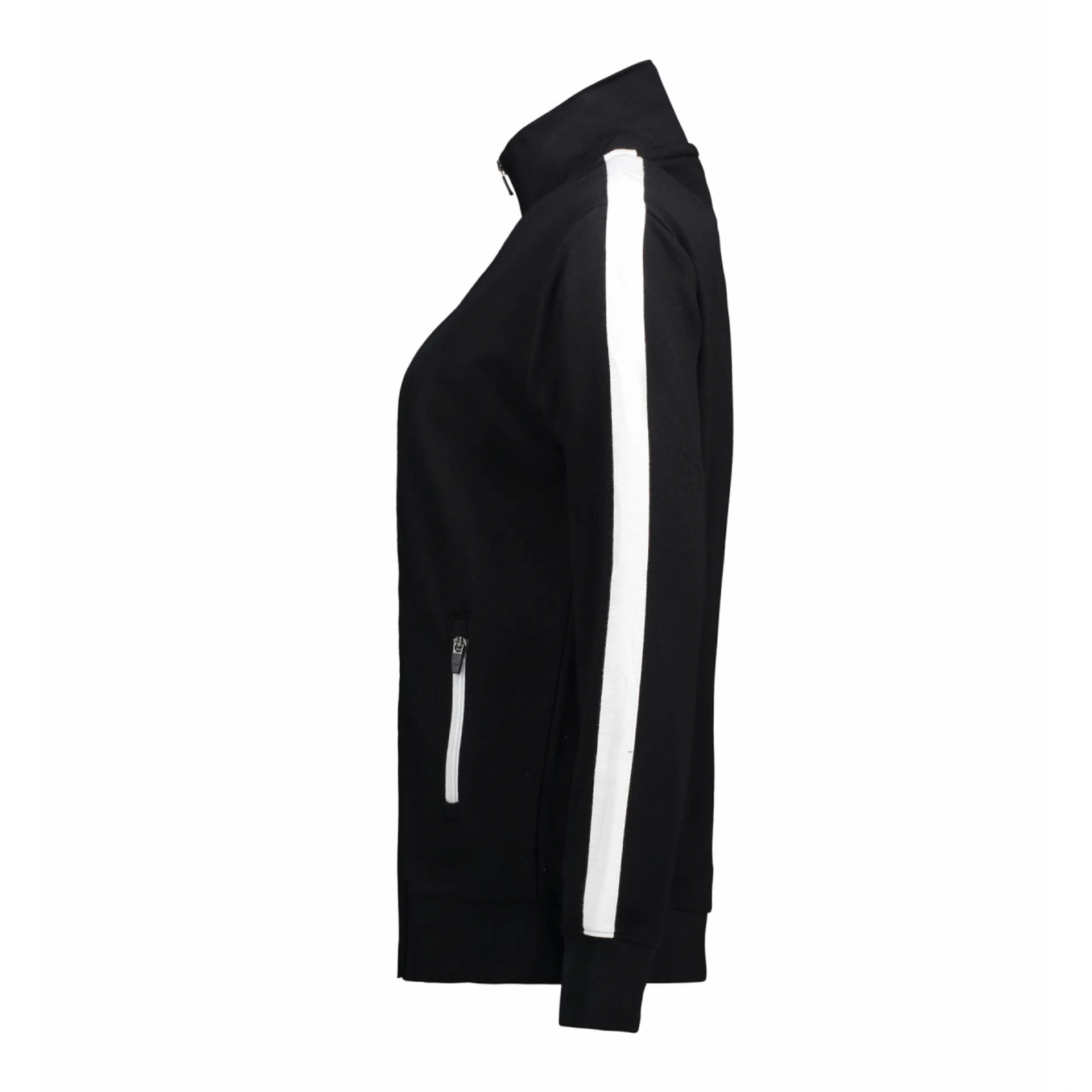 Світшот на блискавці жіночий ID Contrast Stripee - Чорний / 3XL