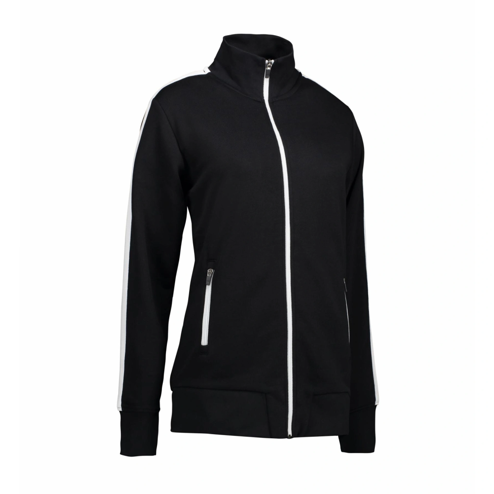Світшот на блискавці жіночий ID Contrast Stripee - Чорний / 3XL
